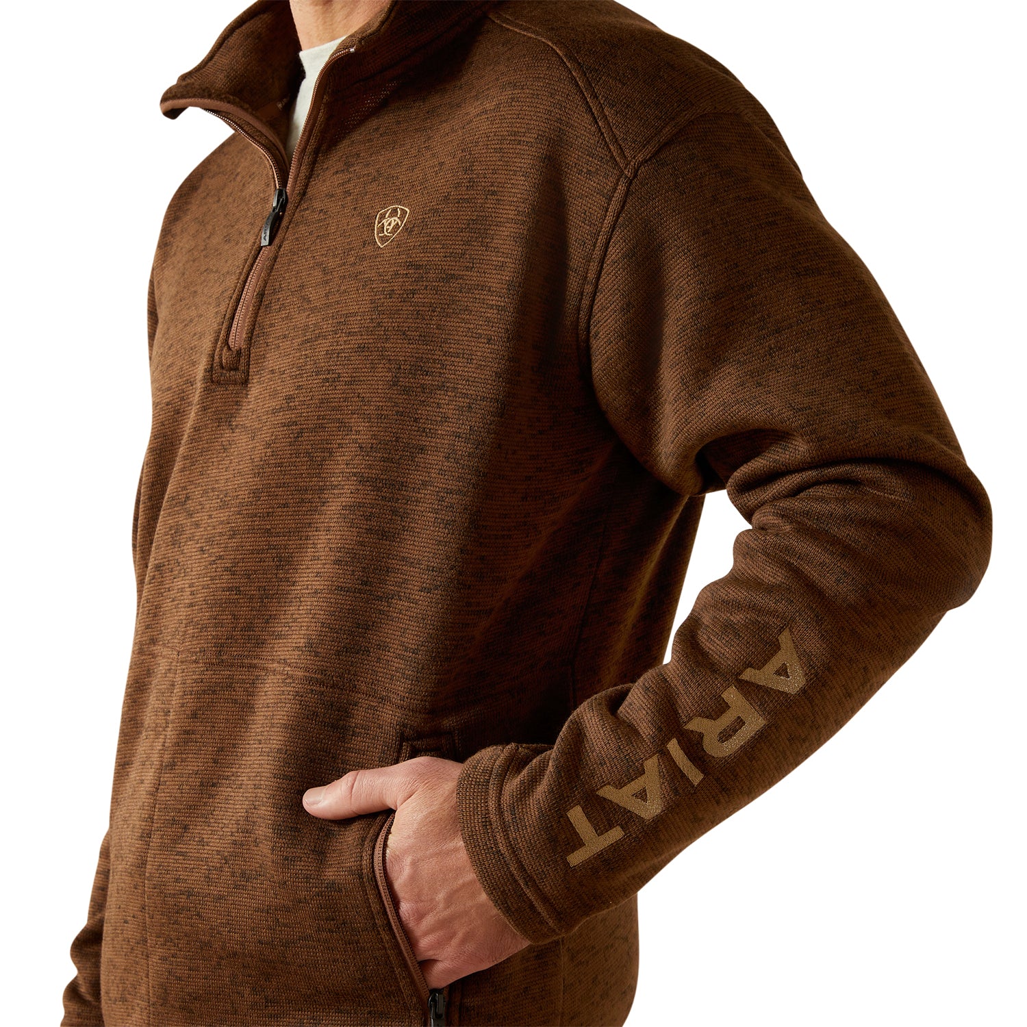 Ariat Men's Caldwell Logo 1/4 Zip Sweater - Image 3