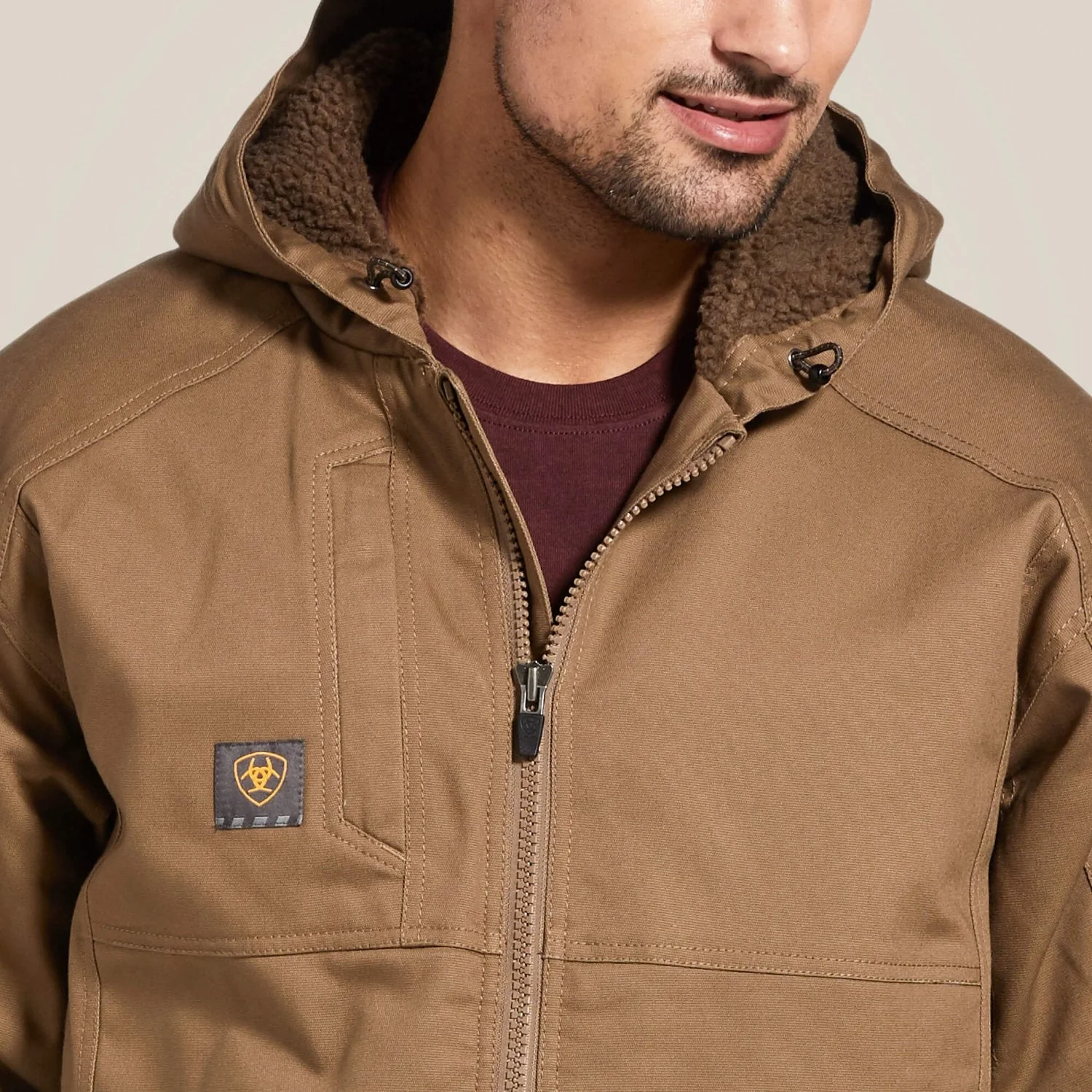 Ariat Men's DuraCanvas Sherpa Lined Hooded Jacket - Image 2