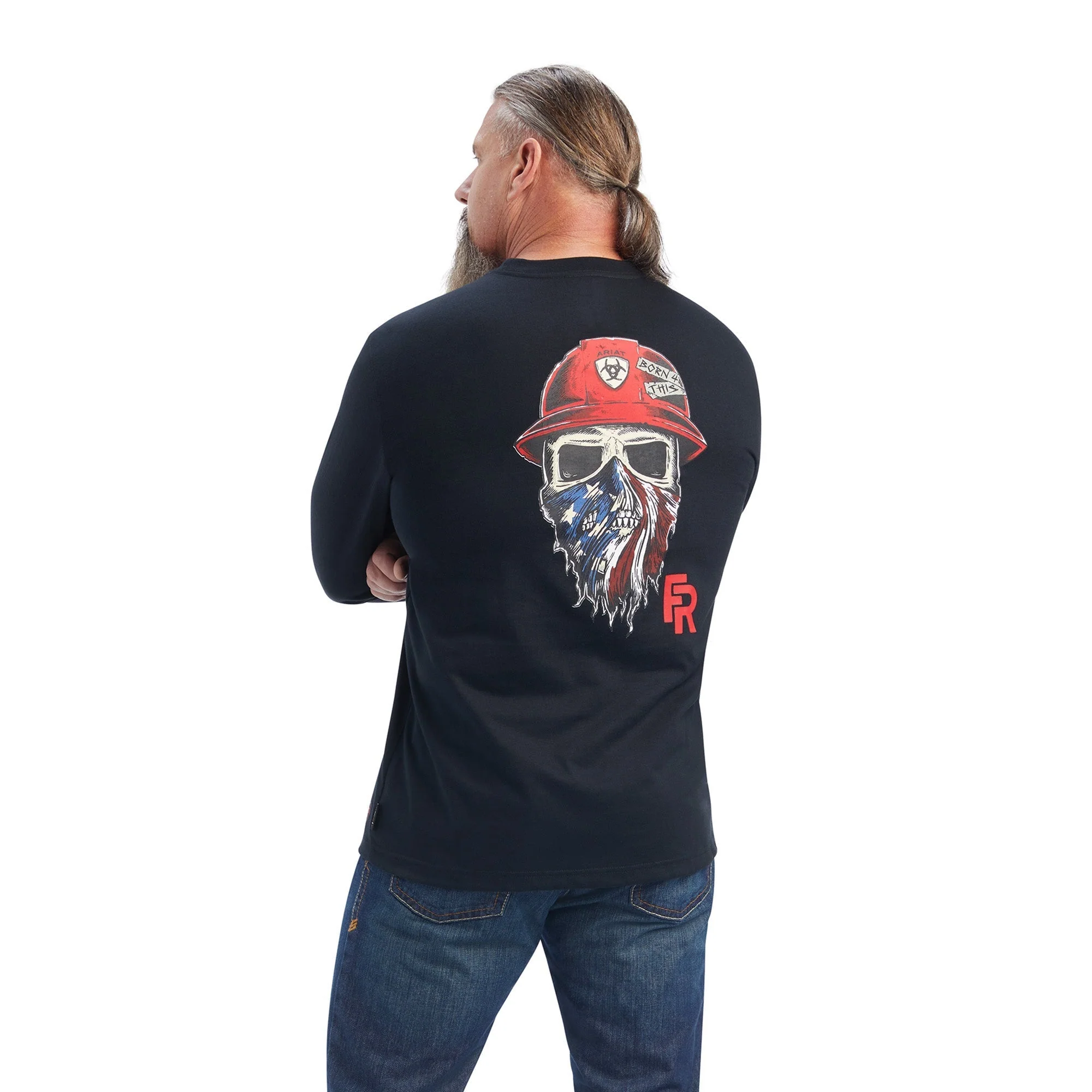 Ariat Men's FR Born For This Graphic Long Sleeve T-Shirt - Image 2