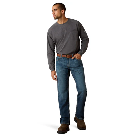 Ariat Men's FR M4 Relaxed Stretch DuraLight Boundary Boot Cut Jean - Image 6