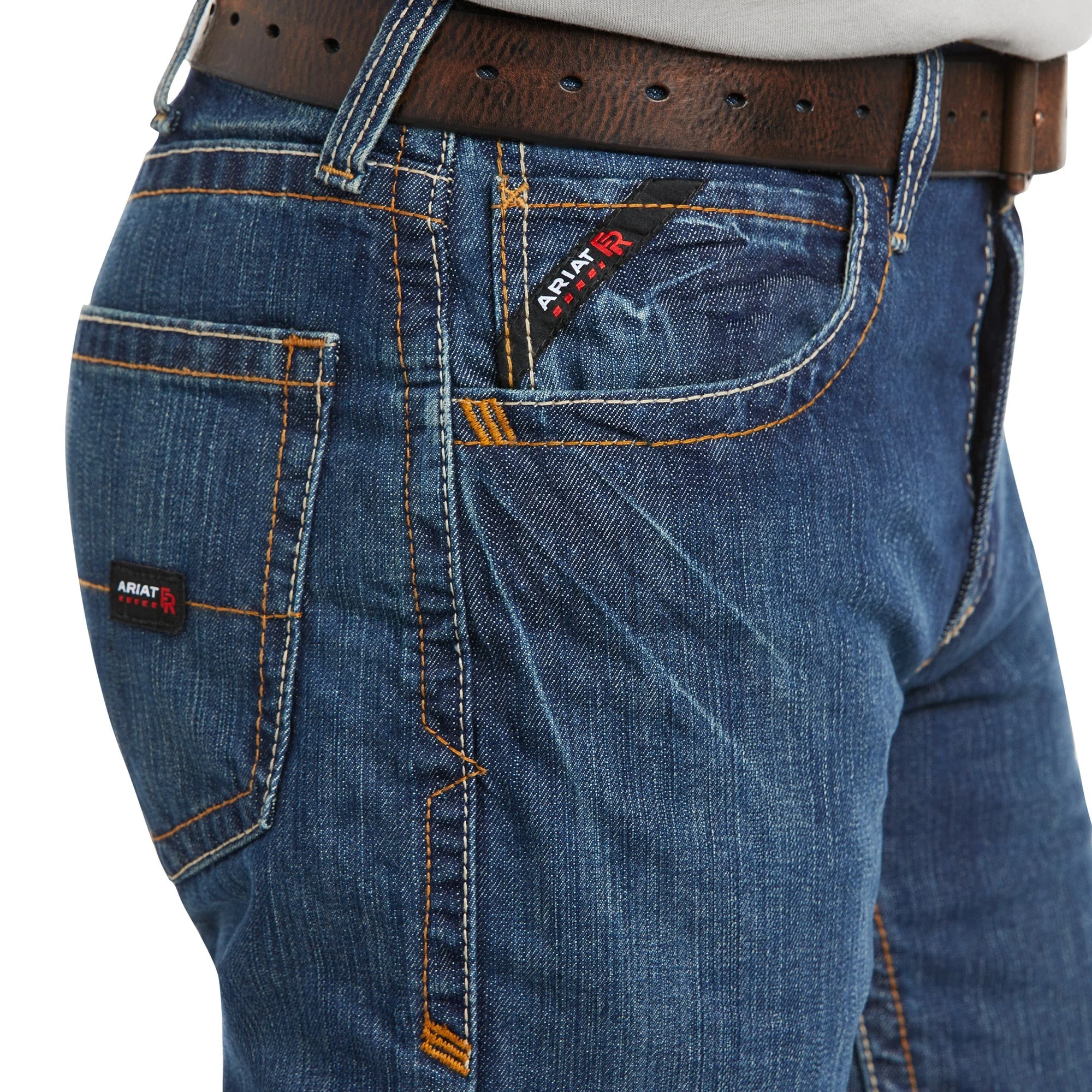Ariat Men's FR M5 Slim Basic Stackable Straight Leg Jean - Image 3