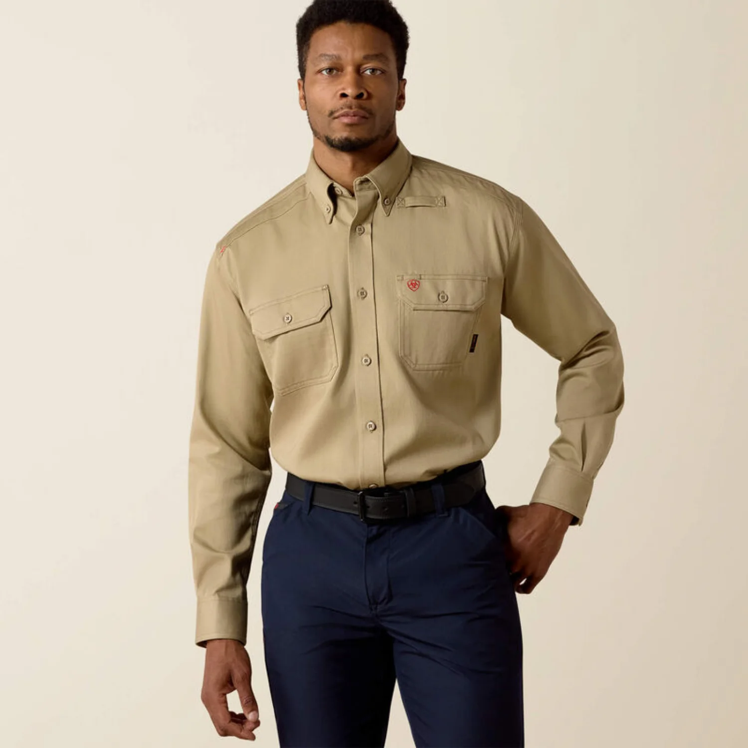 Ariat Men's FR Solid Button-Down Long Sleeve Safety Work Shirt - Image 2