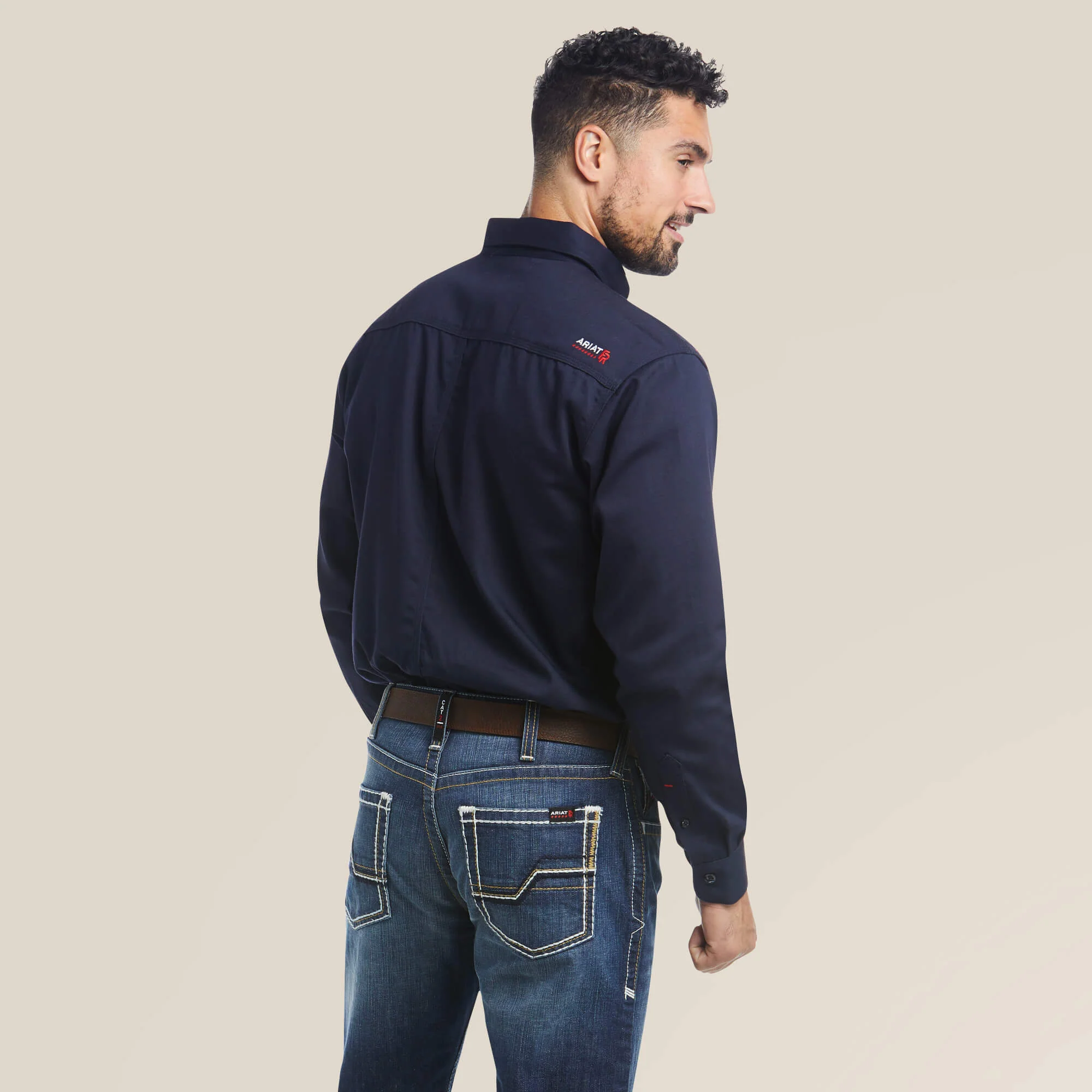 Ariat Men's FR Solid Long Sleeve Button-Down Work Shirt - Image 4