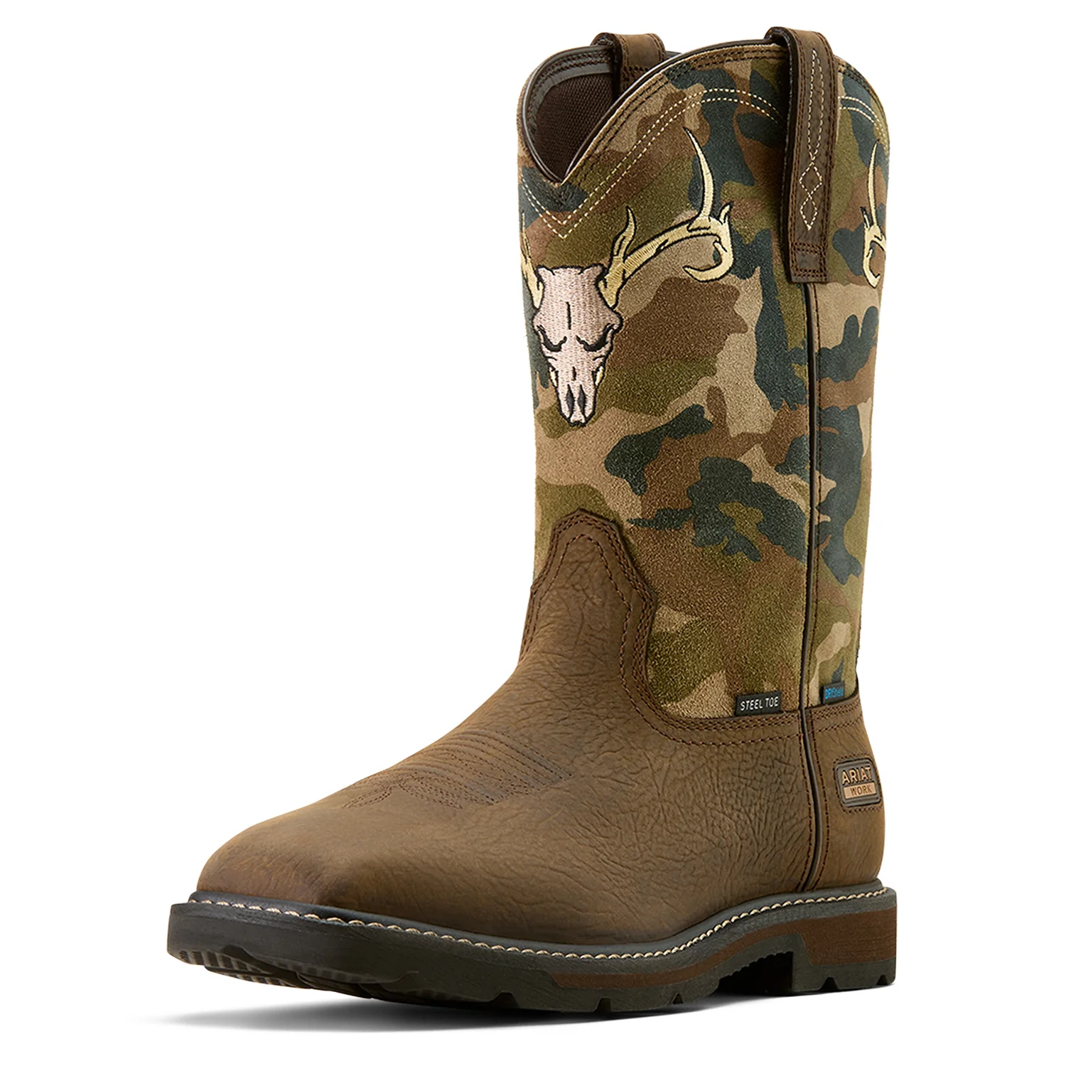 Ariat Men's Groundbreaker Antler Waterproof Wide Square Toe Steel Toe Work Boot - Image 2