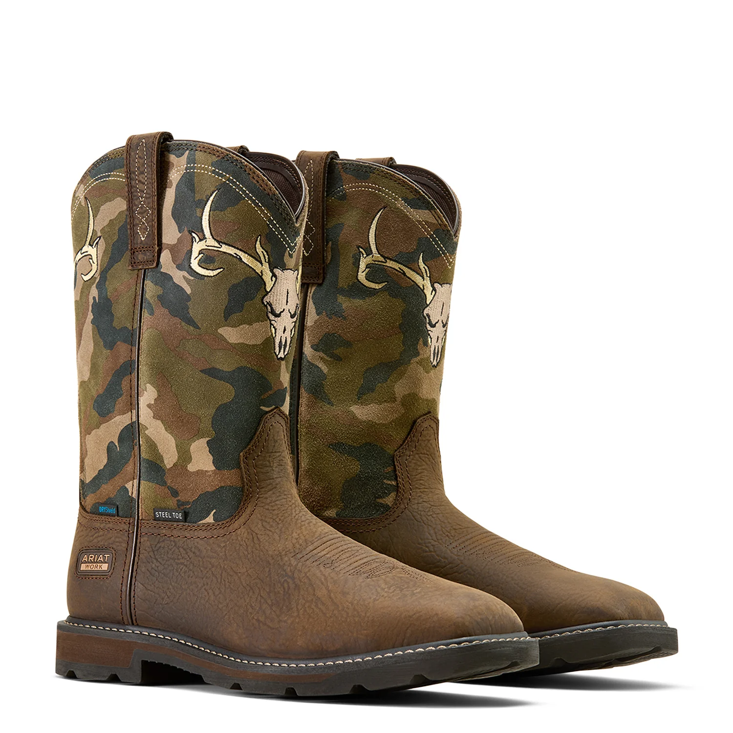 Ariat Men's Groundbreaker Antler Waterproof Wide Square Toe Steel Toe Work Boot - Image 8