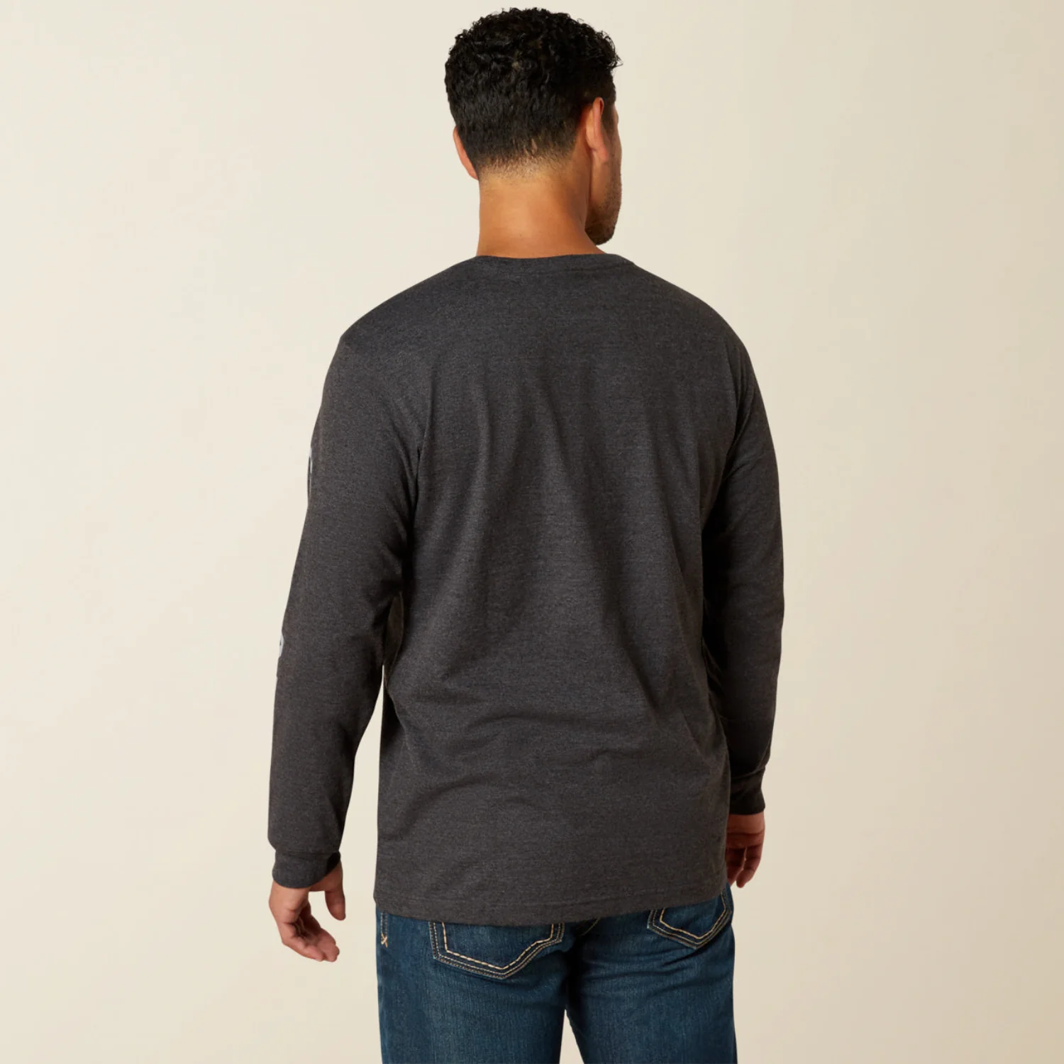 Ariat Men's Rebar Cotton Strong Chest Pocket Long Sleeve Logo T-Shirt - Image 4