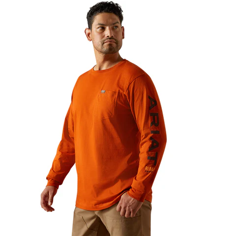 Ariat Men's Rebar CottonStrong Logo Long Sleeve T-Shirt