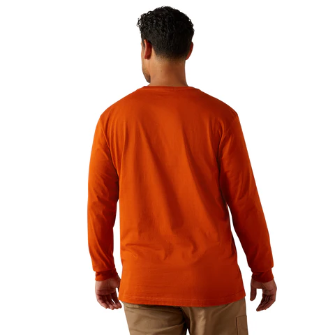 Ariat Men's Rebar CottonStrong Logo Long Sleeve T-Shirt - Image 3