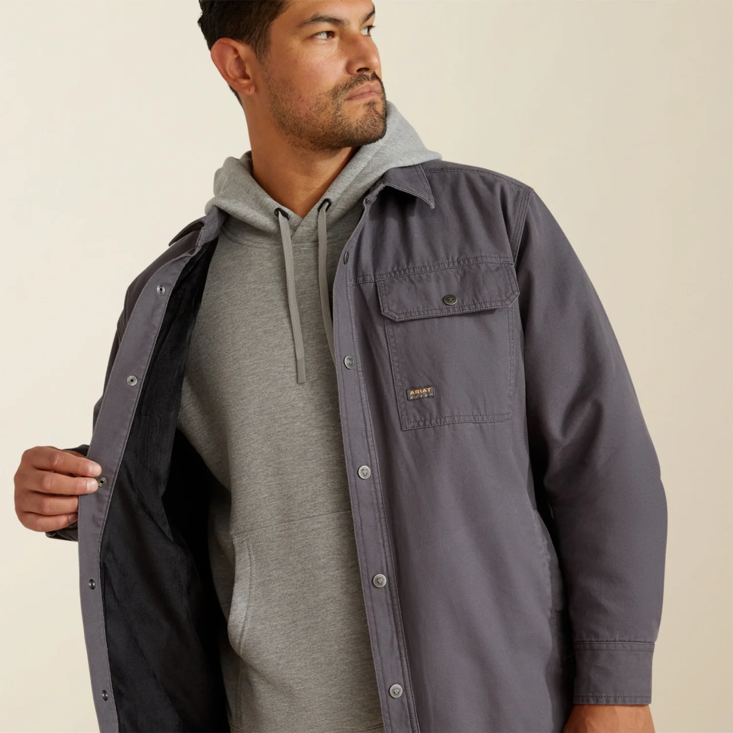 Ariat Men's Rebar Canvas Snap-Button Front Shirt Jacket - Image 2