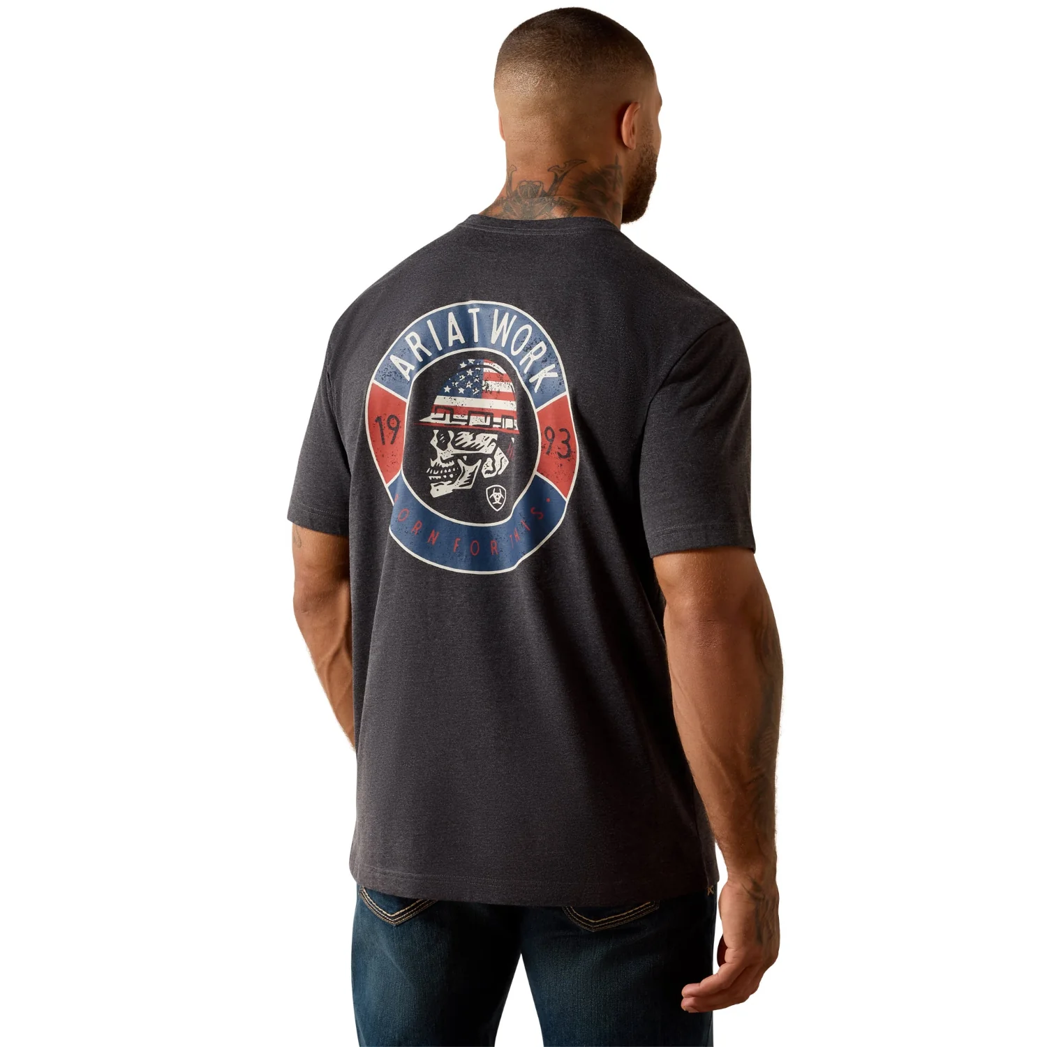 Ariat Men's Rebar Cotton Strong Skull Graphic Short Sleeve Tee - Image 4
