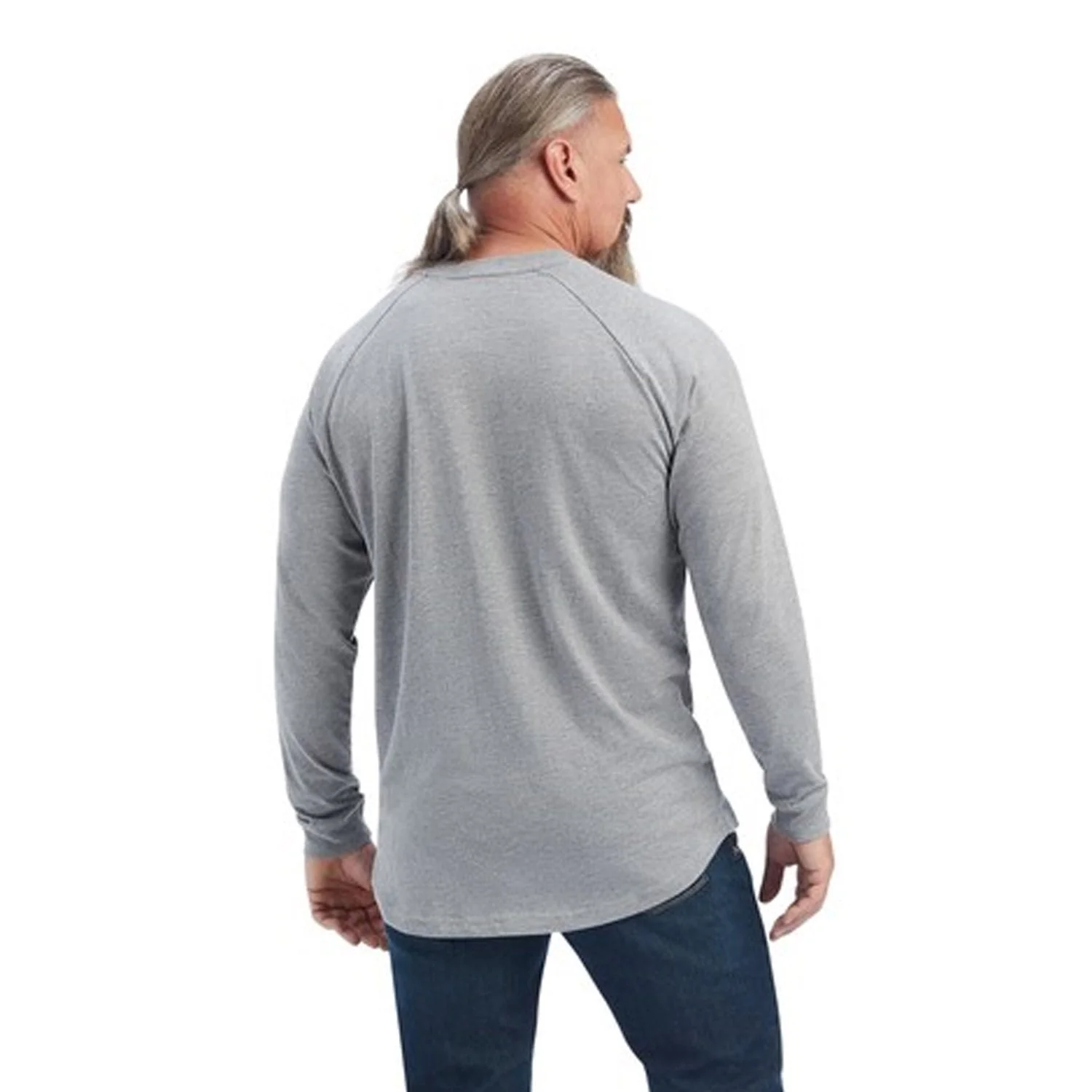 Ariat Men's Rebar Cotton Strong Long Sleeve T-Shirt_Heather Grey - Image 2