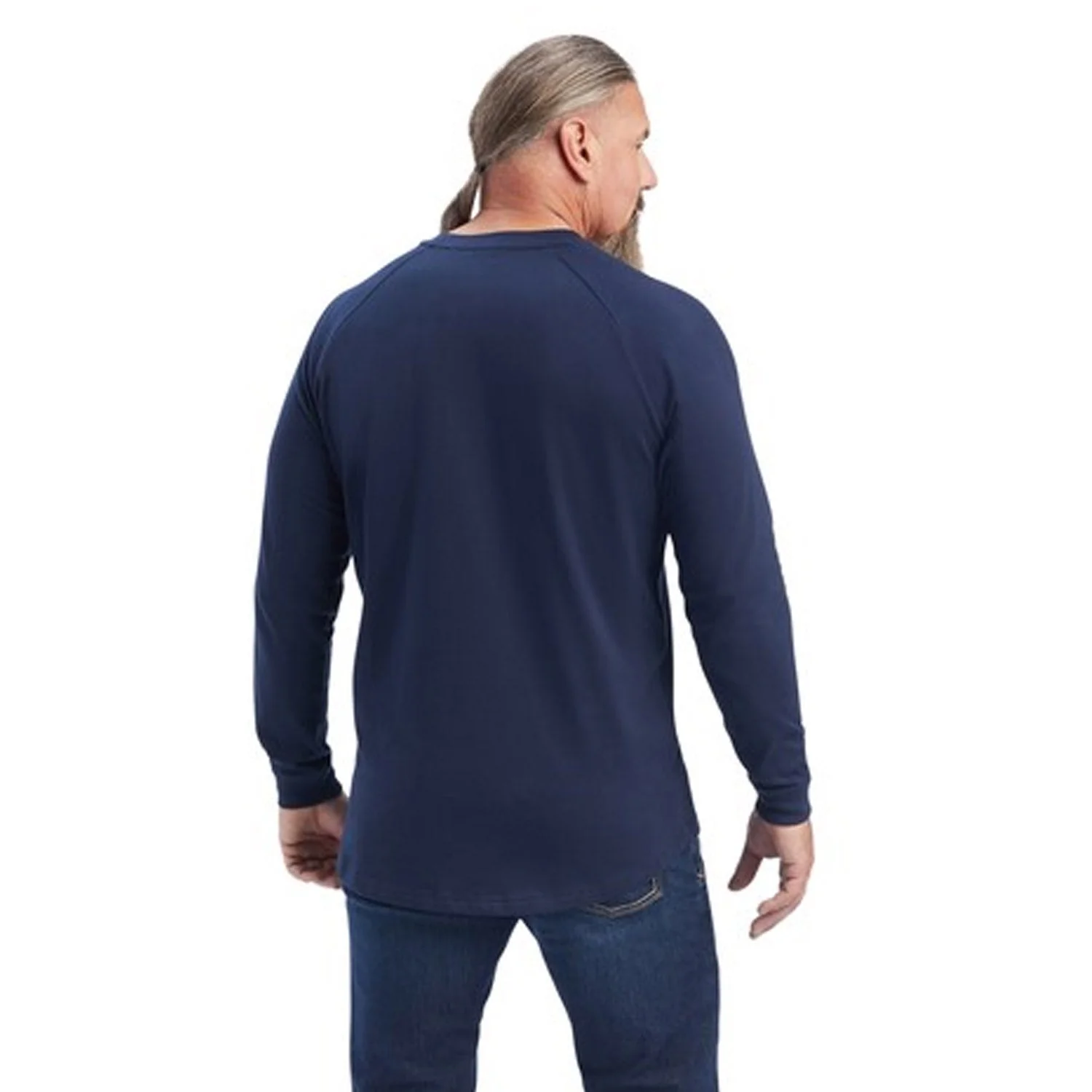 Ariat Men's Rebar Cotton Strong Long Sleeve T-Shirt_Navy - Image 2