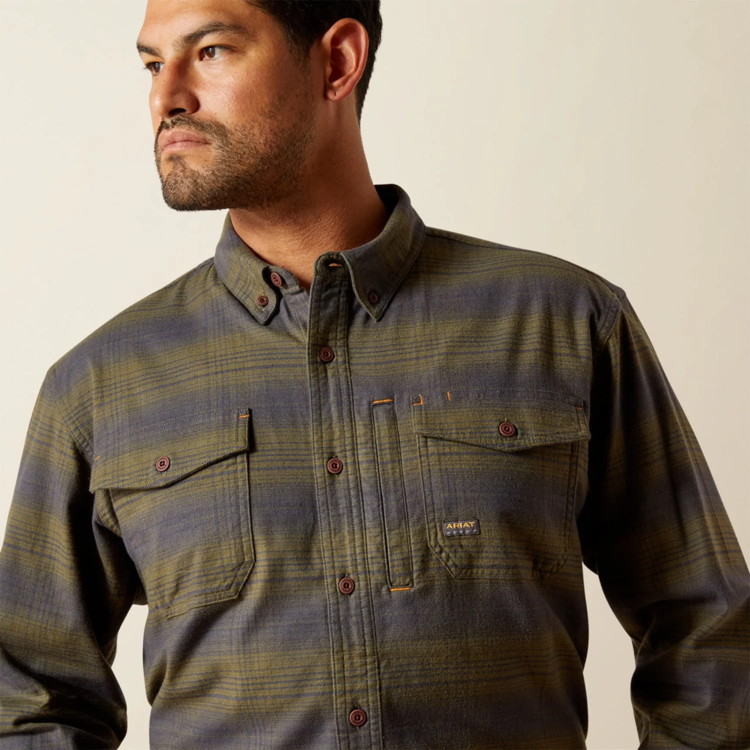 Ariat Men's Rebarâ„¢ Flannel DuraStretch Long Sleeve Work Shirt - Image 2