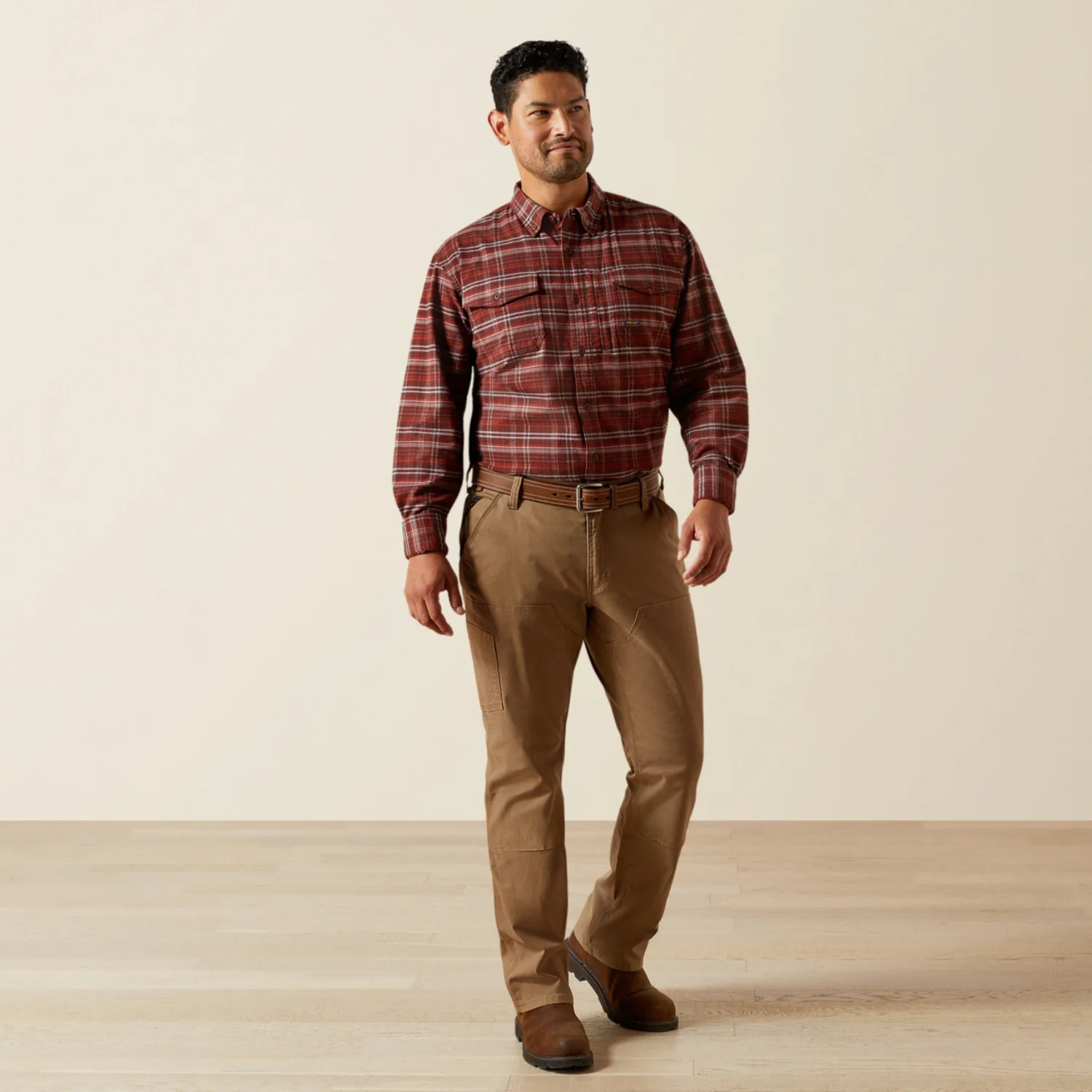 Ariat Men's Rebarâ„¢ Flannel DuraStretchâ„¢ Long Sleeve Work Shirt - Image 4