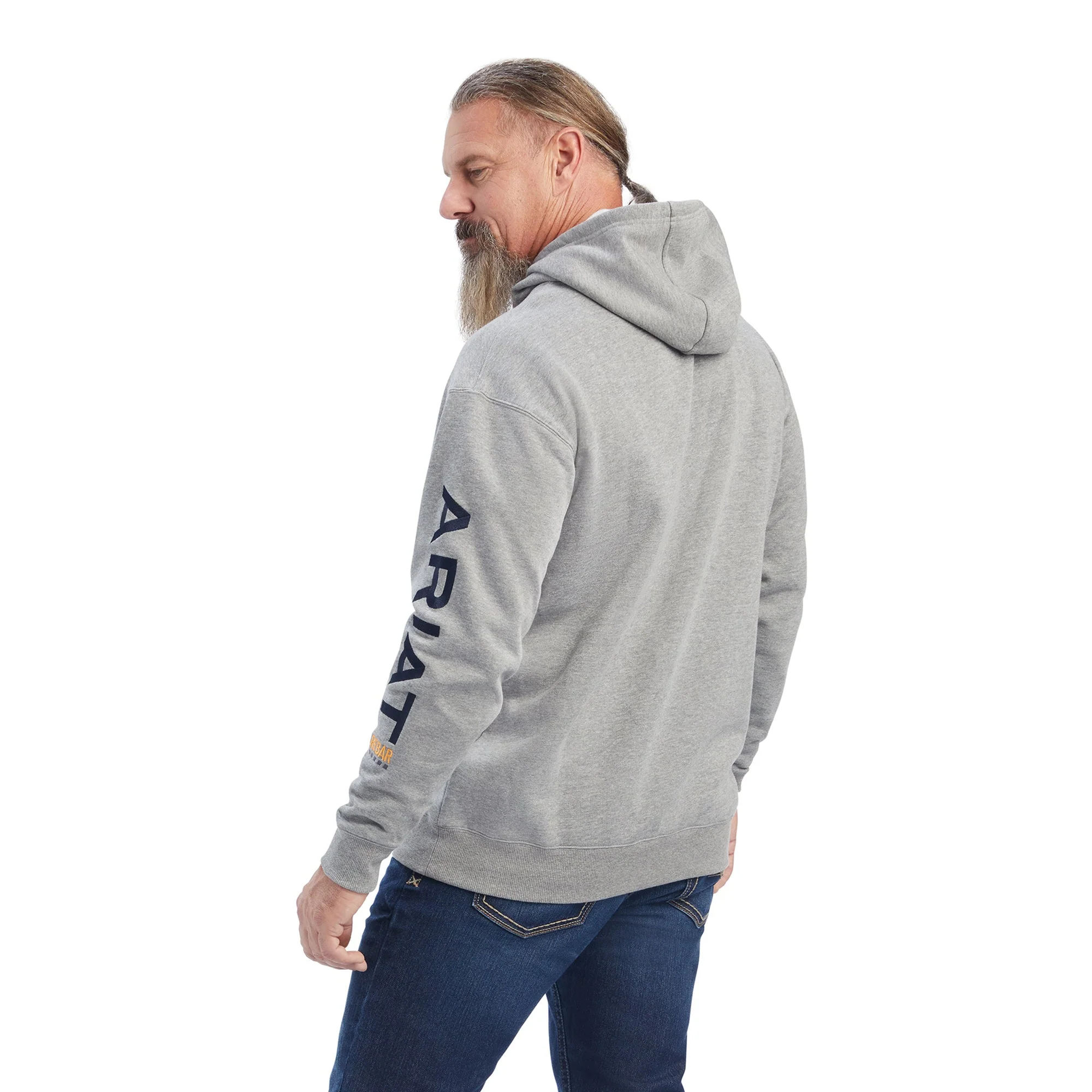 Ariat Men's Rebar Graphic Hoodie_Heather Grey - Image 2