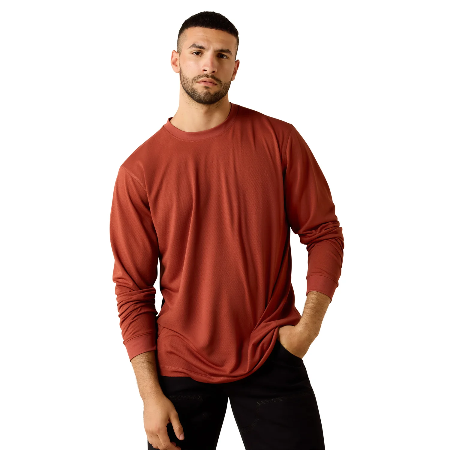 Ariat Men's Rebar Heat Fighter Label Graphic Long Sleeve Tee - Image 2