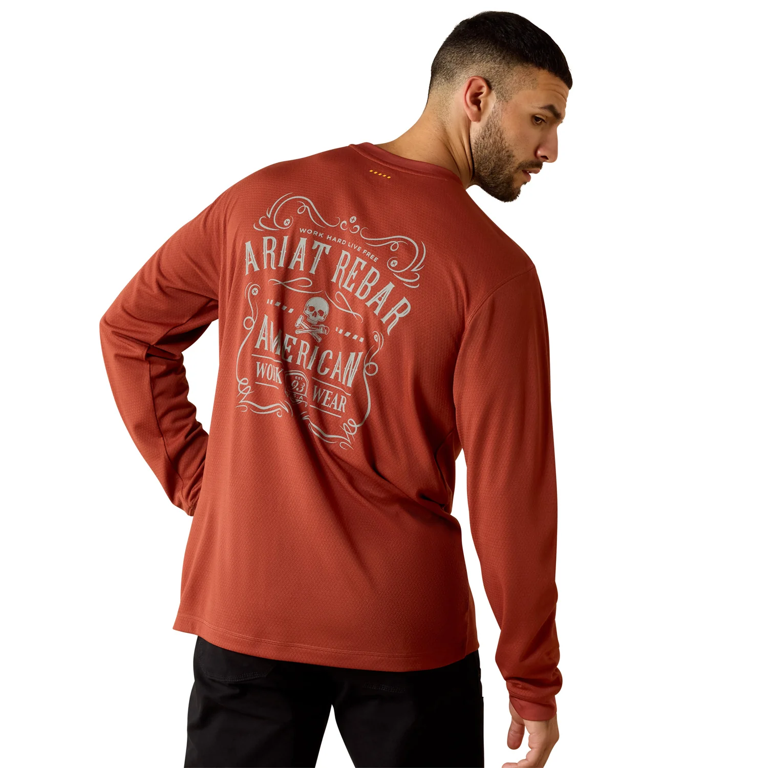 Ariat Men's Rebar Heat Fighter Label Graphic Long Sleeve Tee - Image 4