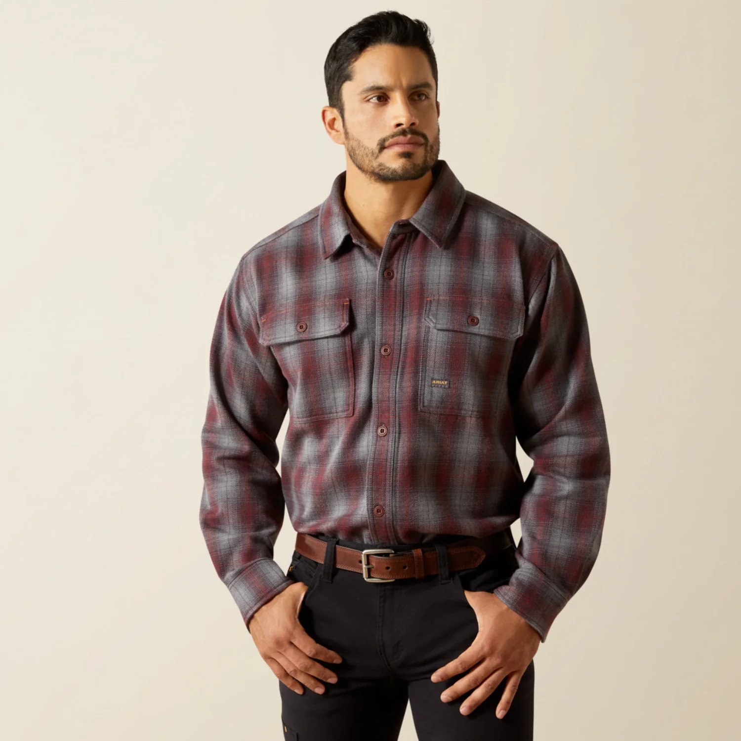 Ariat Men's Rebar Heavy Long Sleeve Flannel Work Shirt