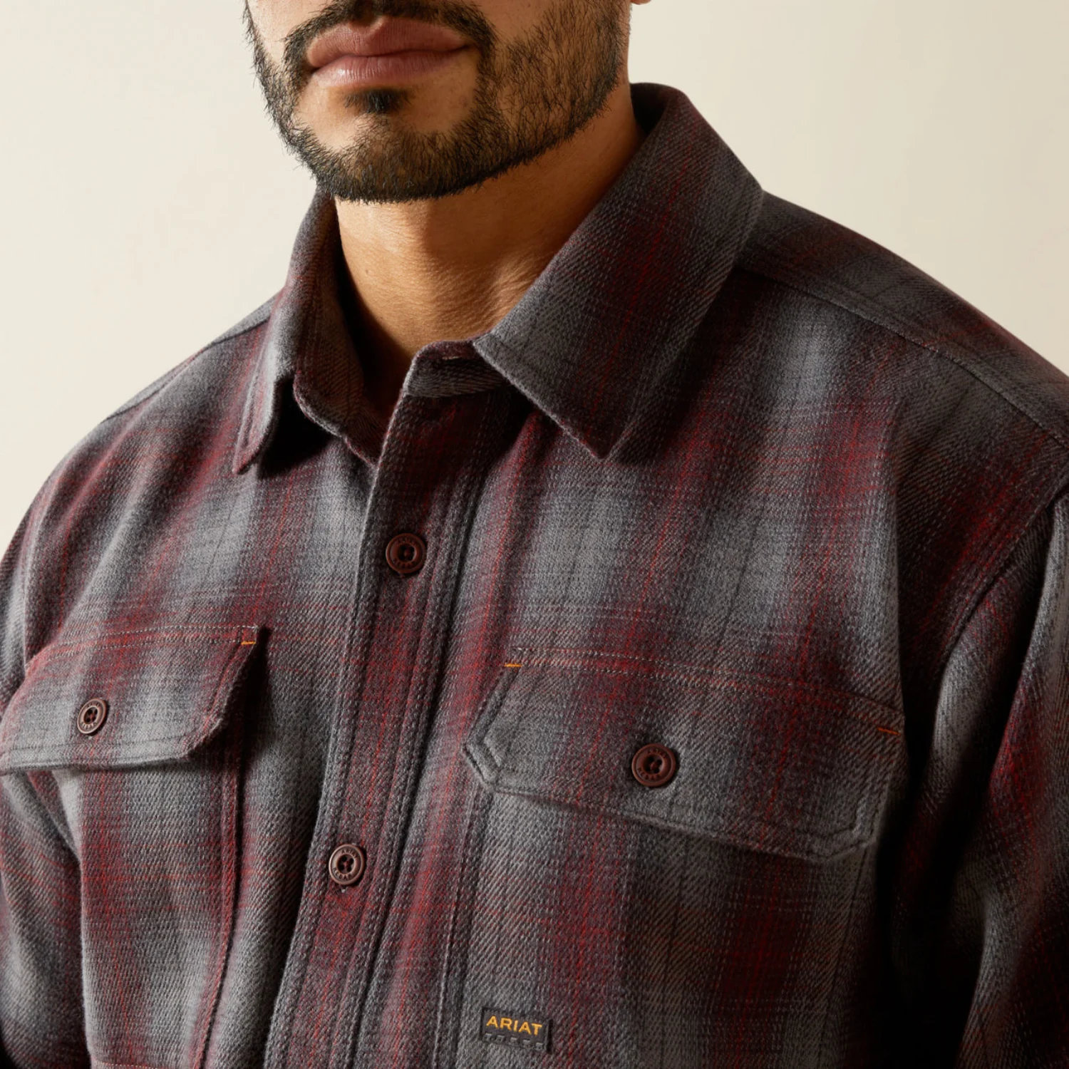 Ariat Men's Rebar Heavy Long Sleeve Flannel Work Shirt - Image 2