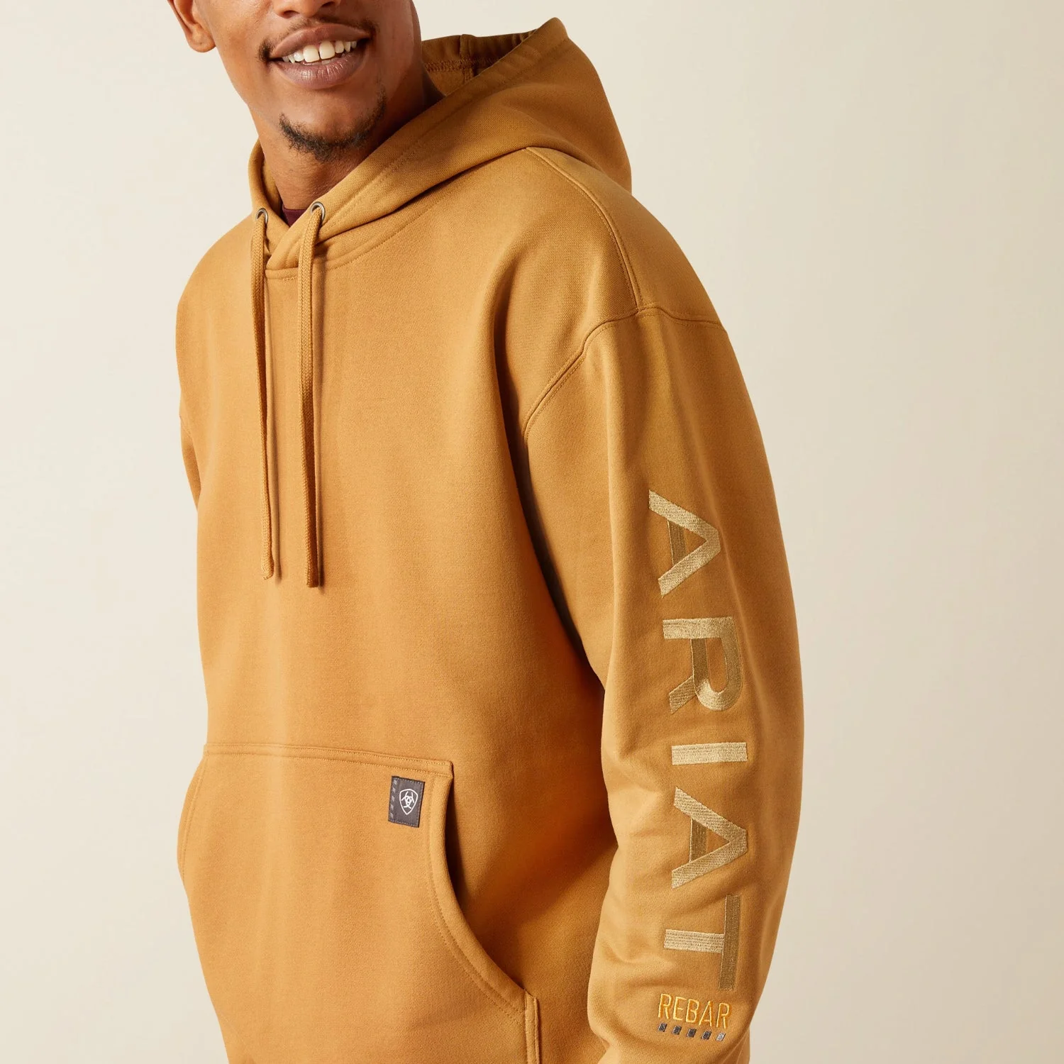 Ariat Men's Rebar Logo Graphic Sleeve Hoodie - Image 2