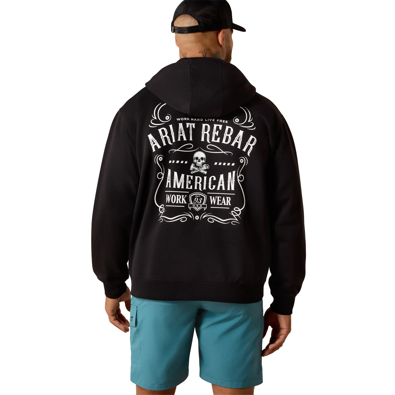 Ariat Men's Rebar Lightweight Label Full Zip Hoodie
