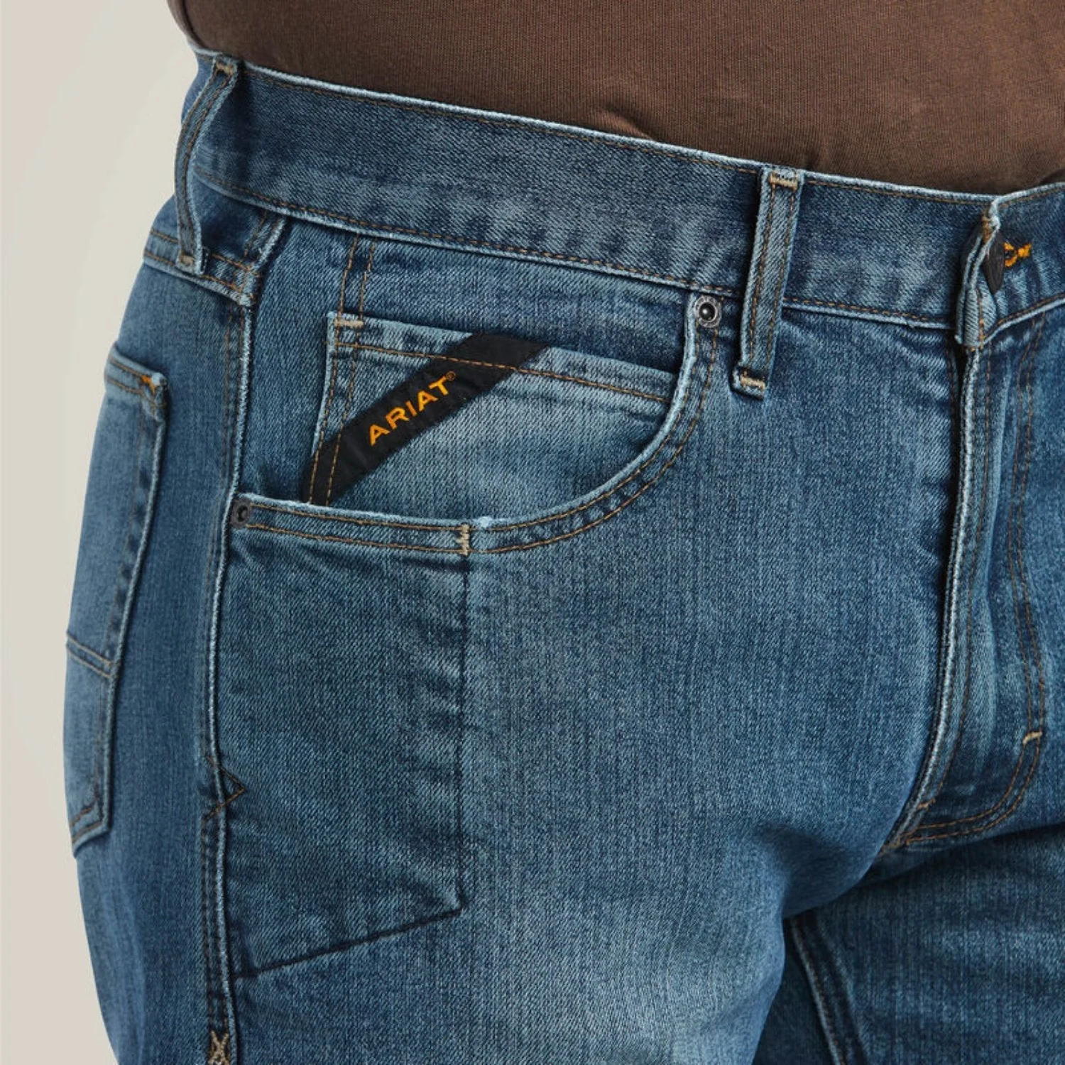 Ariat Men's Rebar M5 Basic Stackable Straight Leg Jean - Image 2