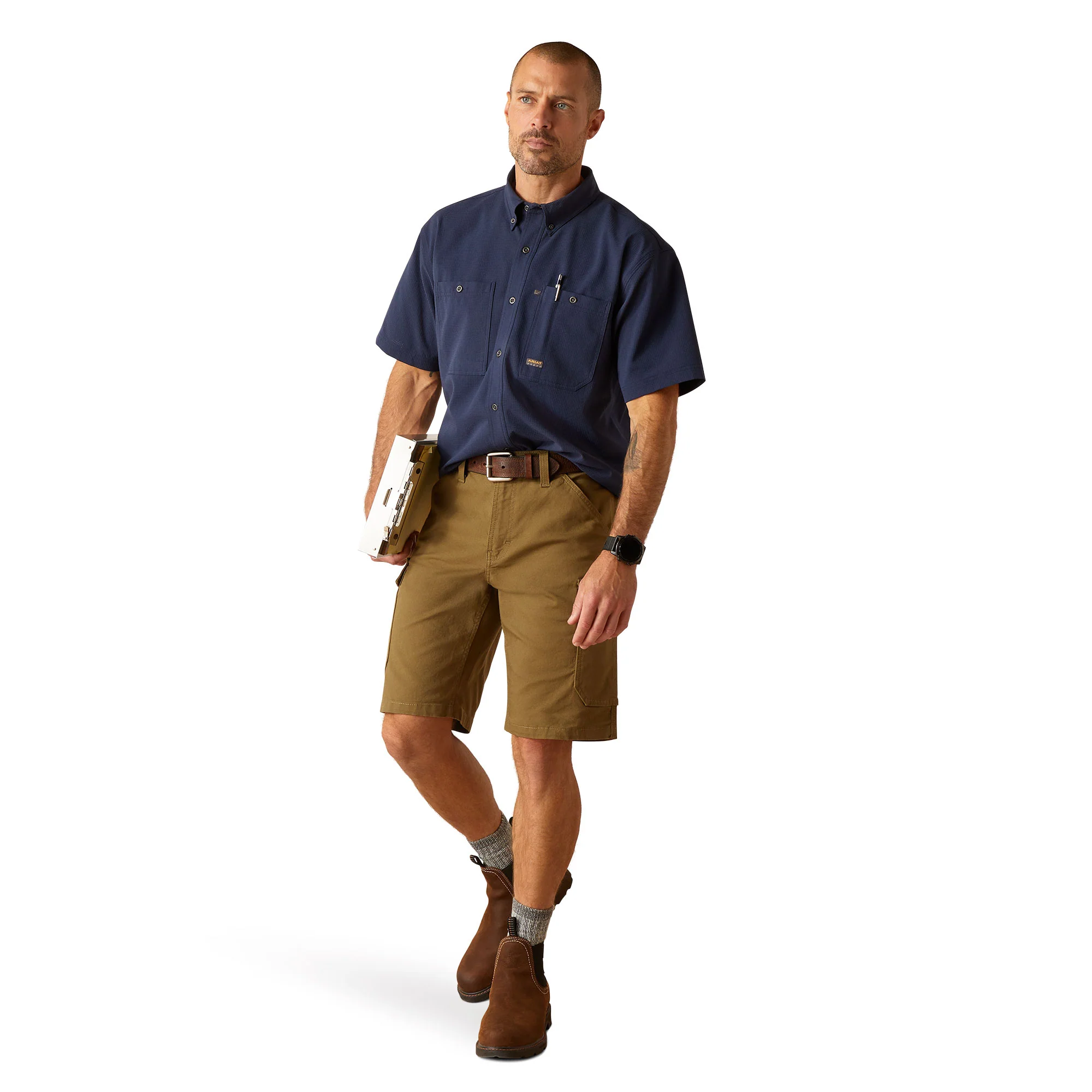 Ariat Men's Rebar Made Tough 360 AirFlow Short Sleeve Work Shirt - Image 4