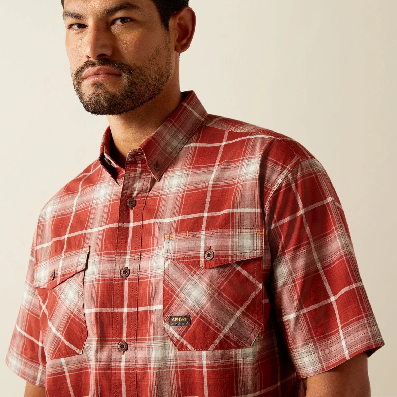 Ariat Men's Made Tough Durastretch Button-Down Short Sleeve Work Shirt - Image 2
