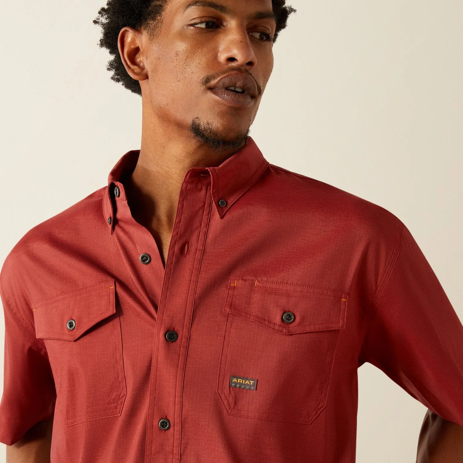 Ariat Men's Made Tough Durastretch Button-Down Short Sleeve Work Shirt - Image 2