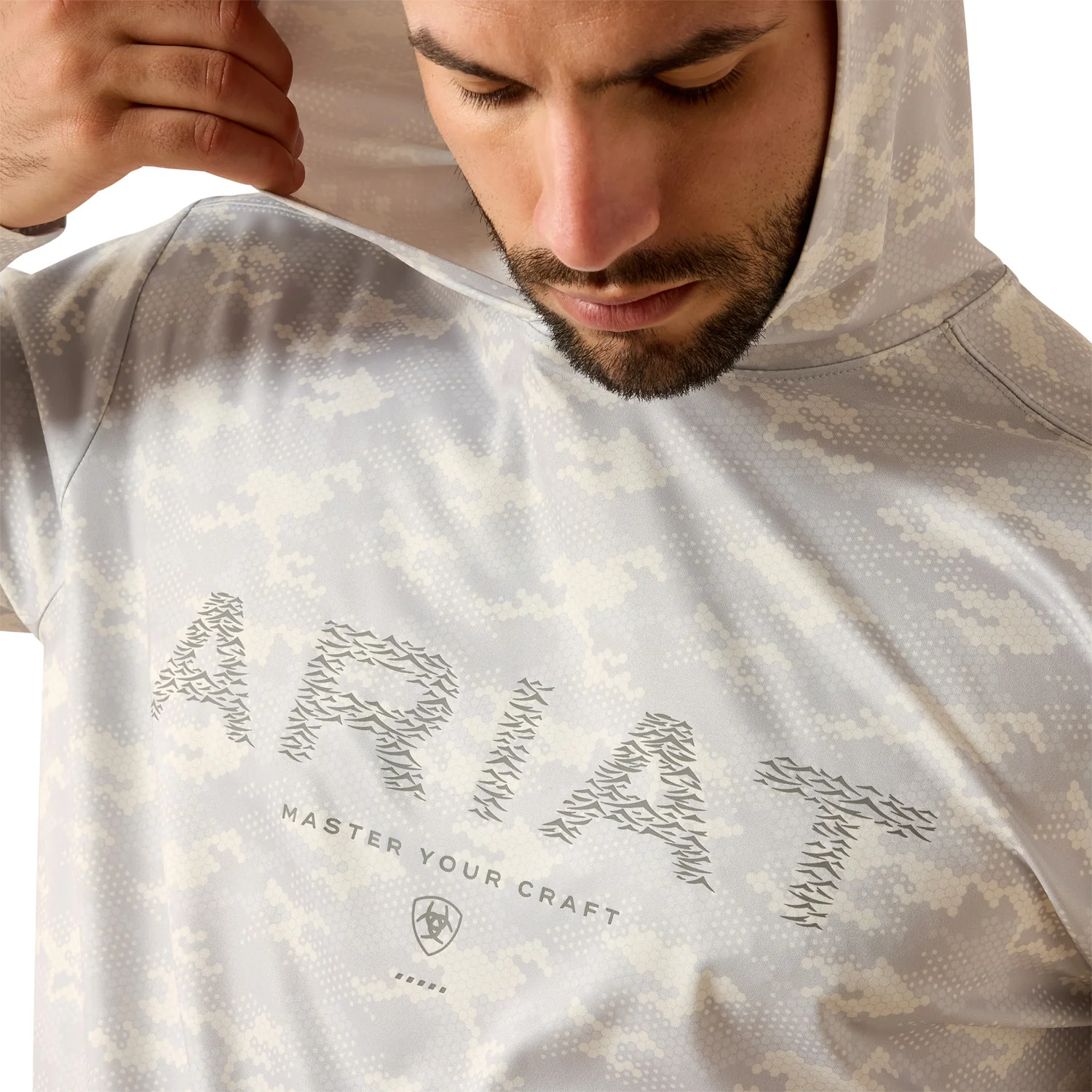 Ariat Men's Rebar Sunblocker Printed Craft Hooded Long Sleeve T-Shirt - Image 3
