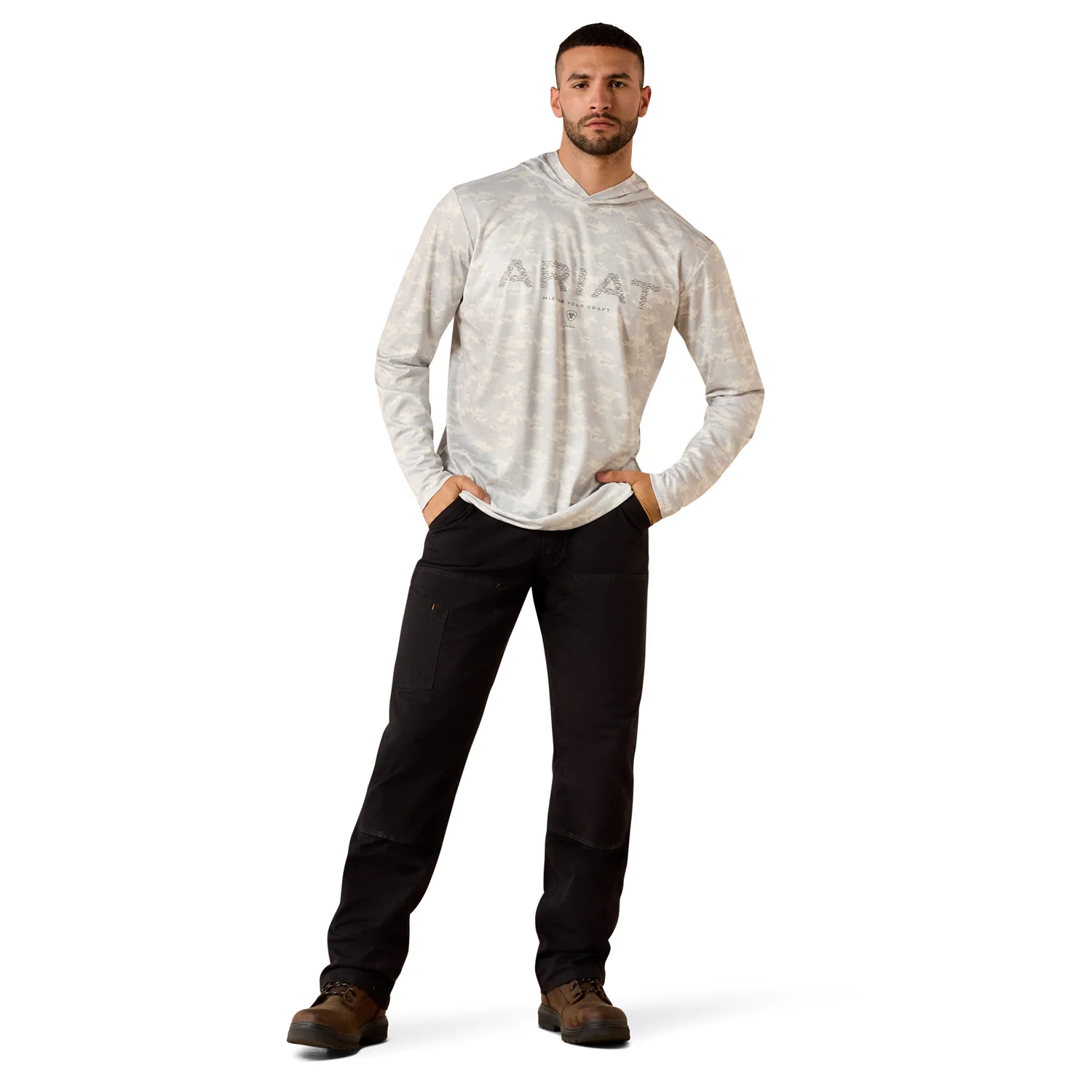 Ariat Men's Rebar Sunblocker Printed Craft Hooded Long Sleeve T-Shirt - Image 4