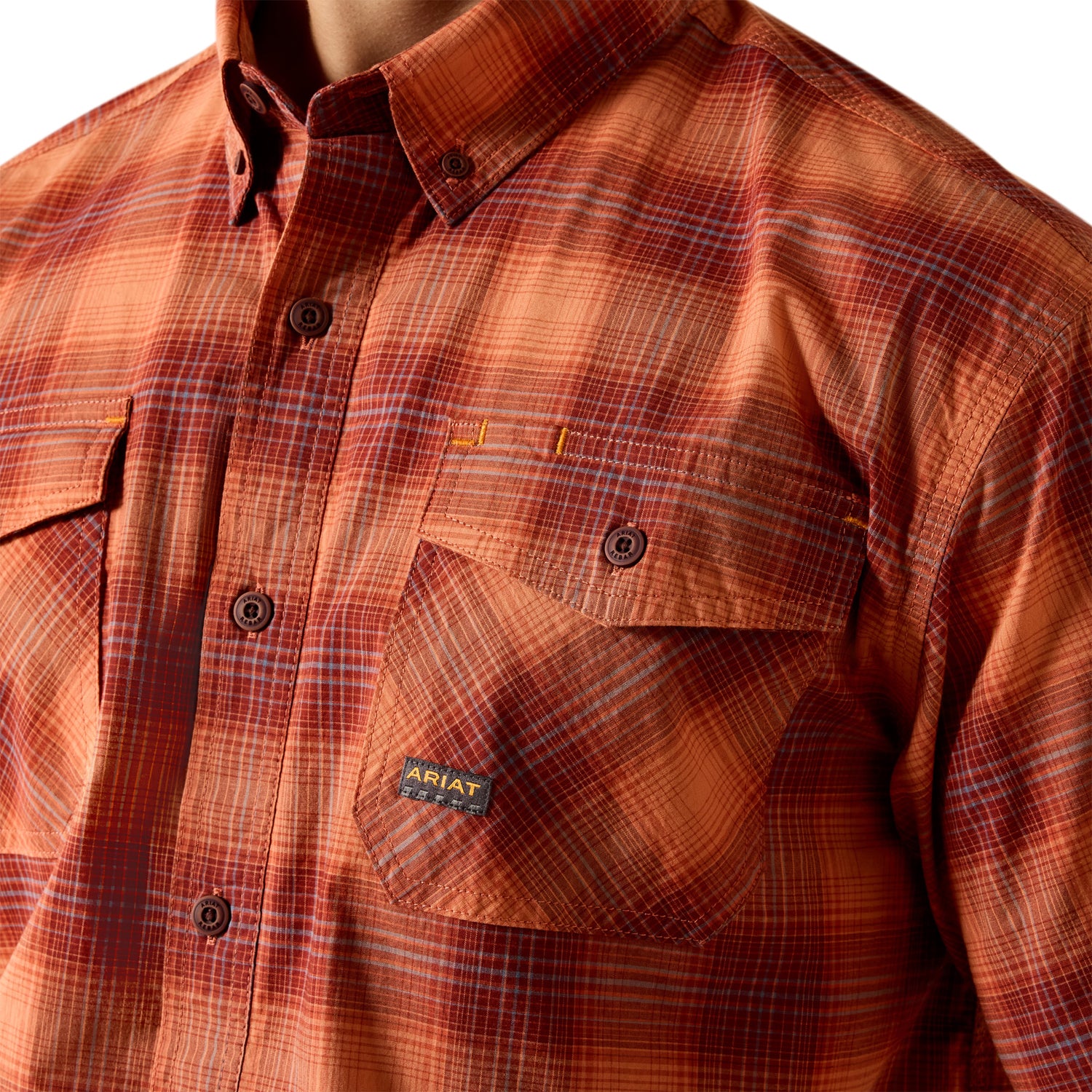 Ariat Men's Rebar DuraStretch Short Sleeve Work Shirt - Image 3