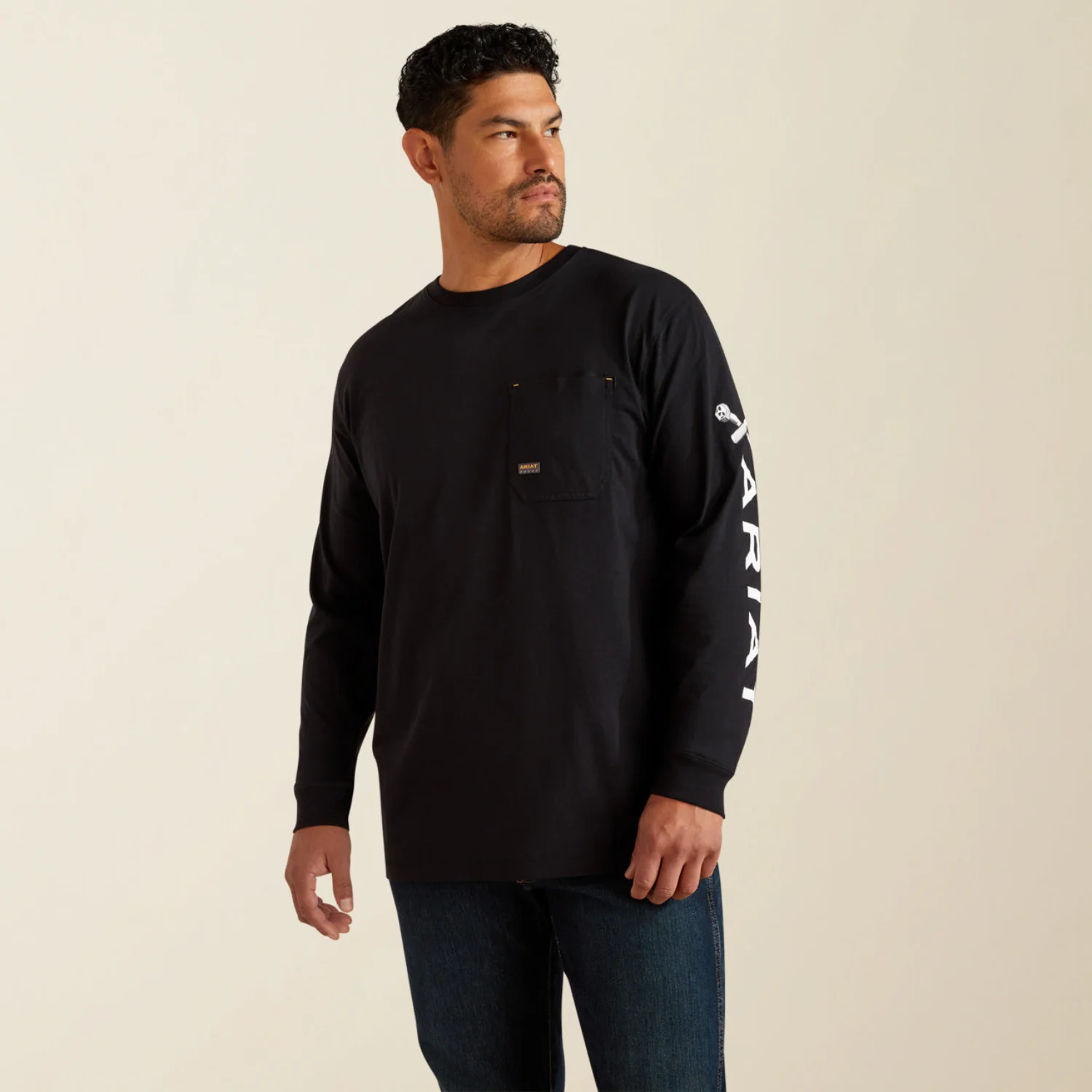 Ariat Men's Rebar Workman Bolt Skull Graphic Long Sleeve Tee - Image 2
