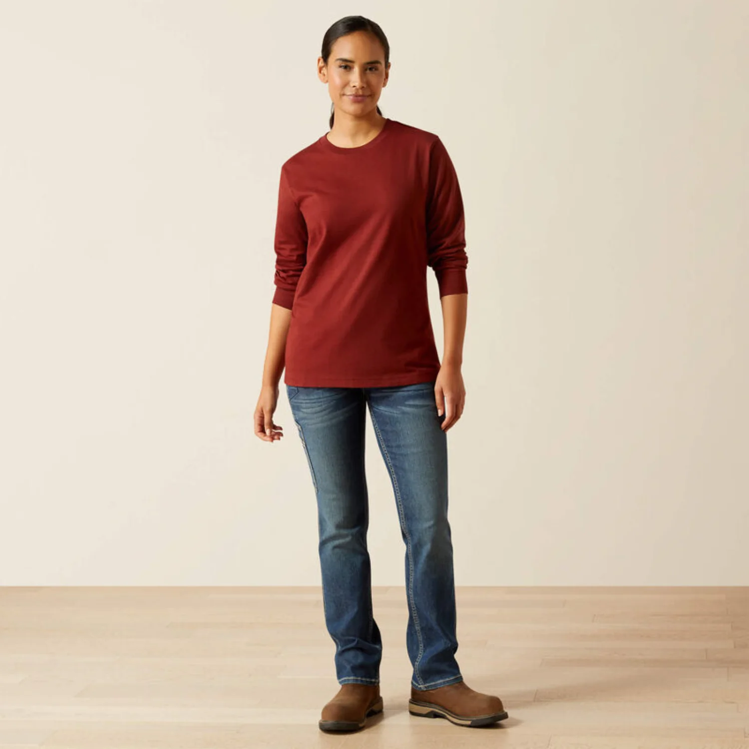 Ariat Women's Rebar CottonStrong Workshop Logo Long Sleeve T-Shirt - Image 4