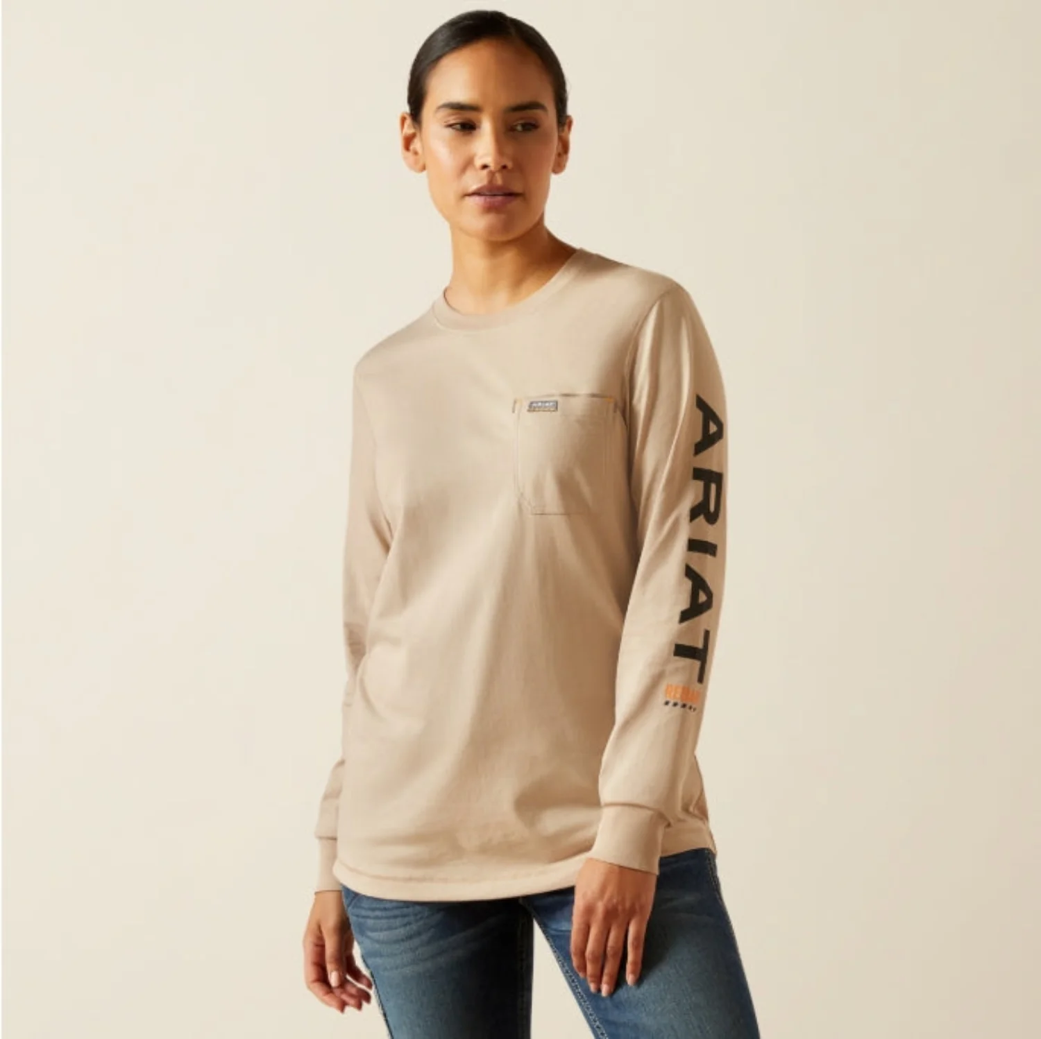 Ariat Women's Rebar Workman Logo Pocket Long Sleeve T-Shirt