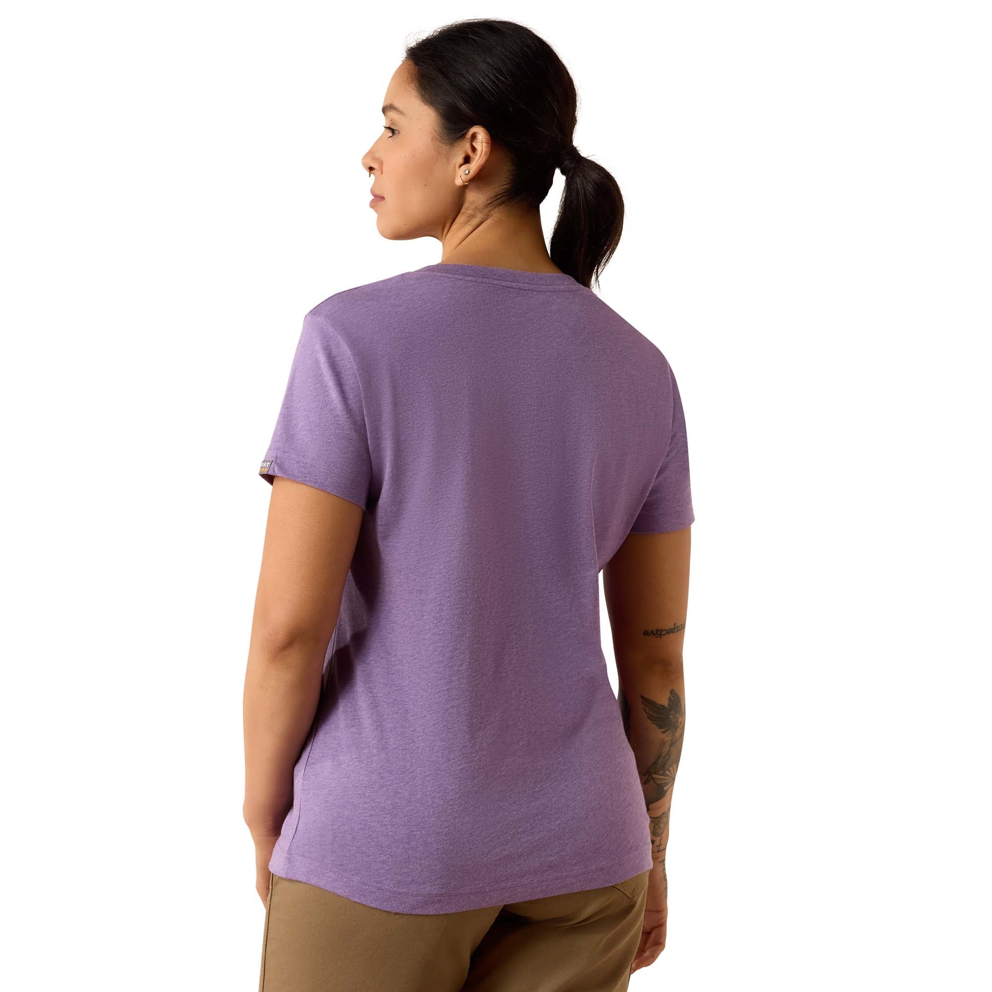 Ariat Women's Rebar Cotton Strong Standard V-Neck Short Sleeve T-Shirt - Image 3