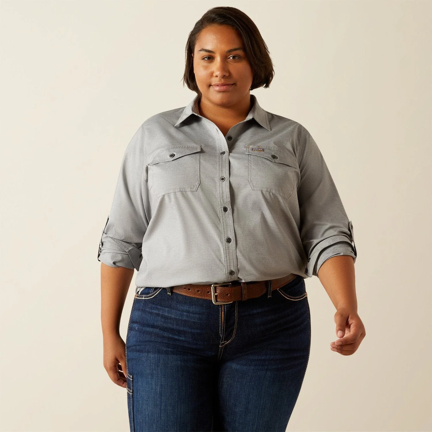 Ariat Women's Made Tough Durastretch Button-Down Long Sleeve Work Shirt - Image 7