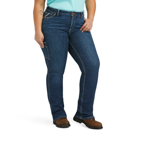 Ariat Women's Rebar Work Flex Perfect Rise Riveter Boot Cut Jean - Image 3