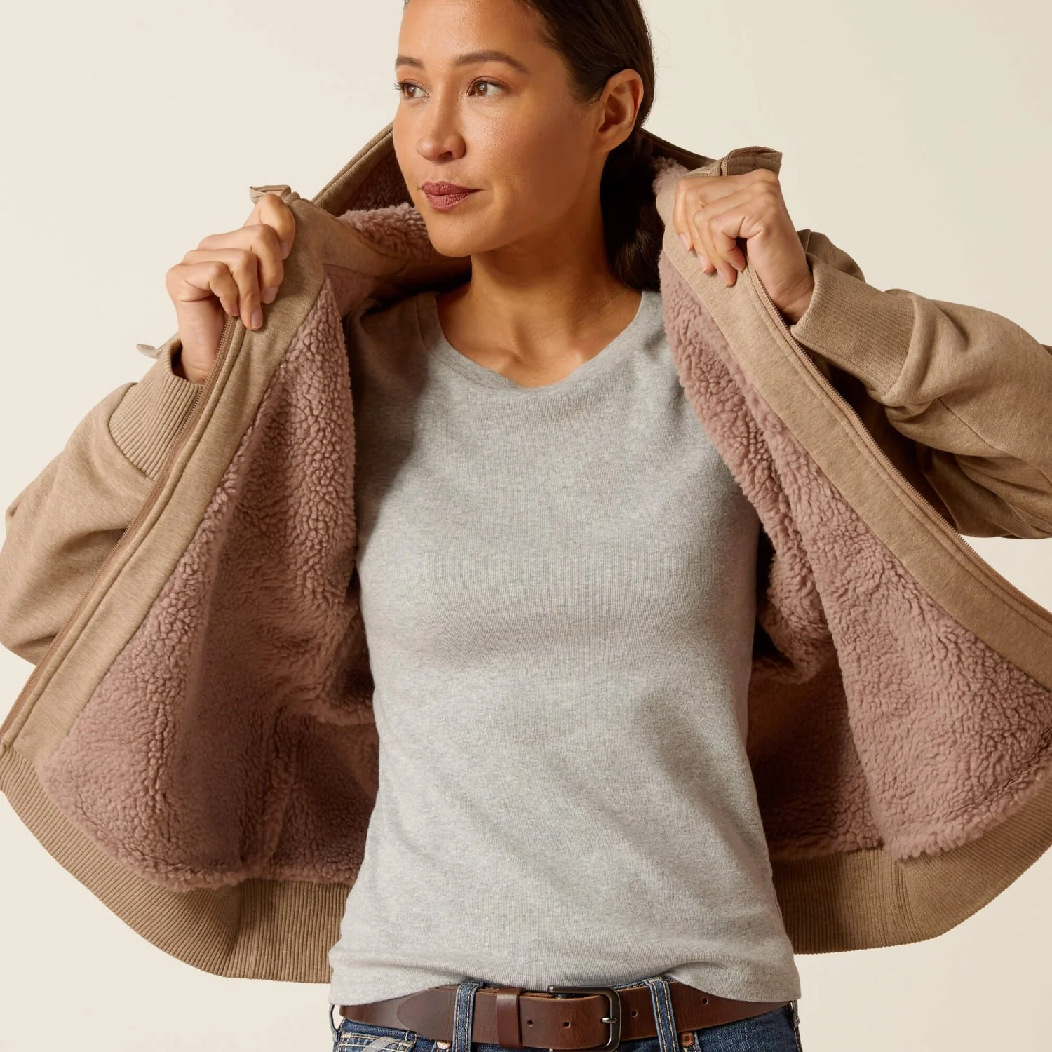 Ariat Women's Rebar Sherpa Lined Full-Zip Hoodie - Image 2