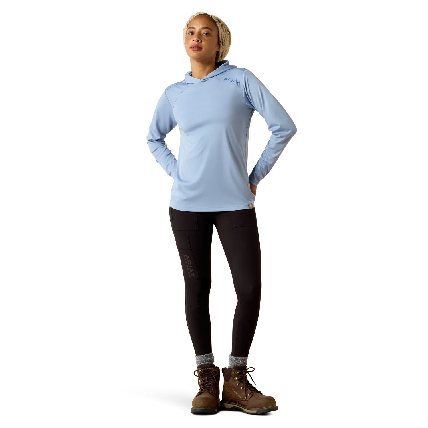 Ariat Women's Rebar Sunblocker Hooded Long Sleeve T-Shirt - Image 4