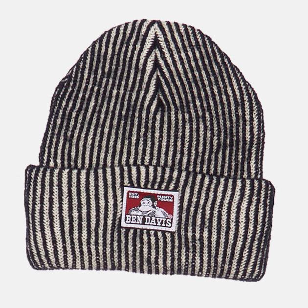 Ben Davis Cuffed Knit Logo Patch Beanie