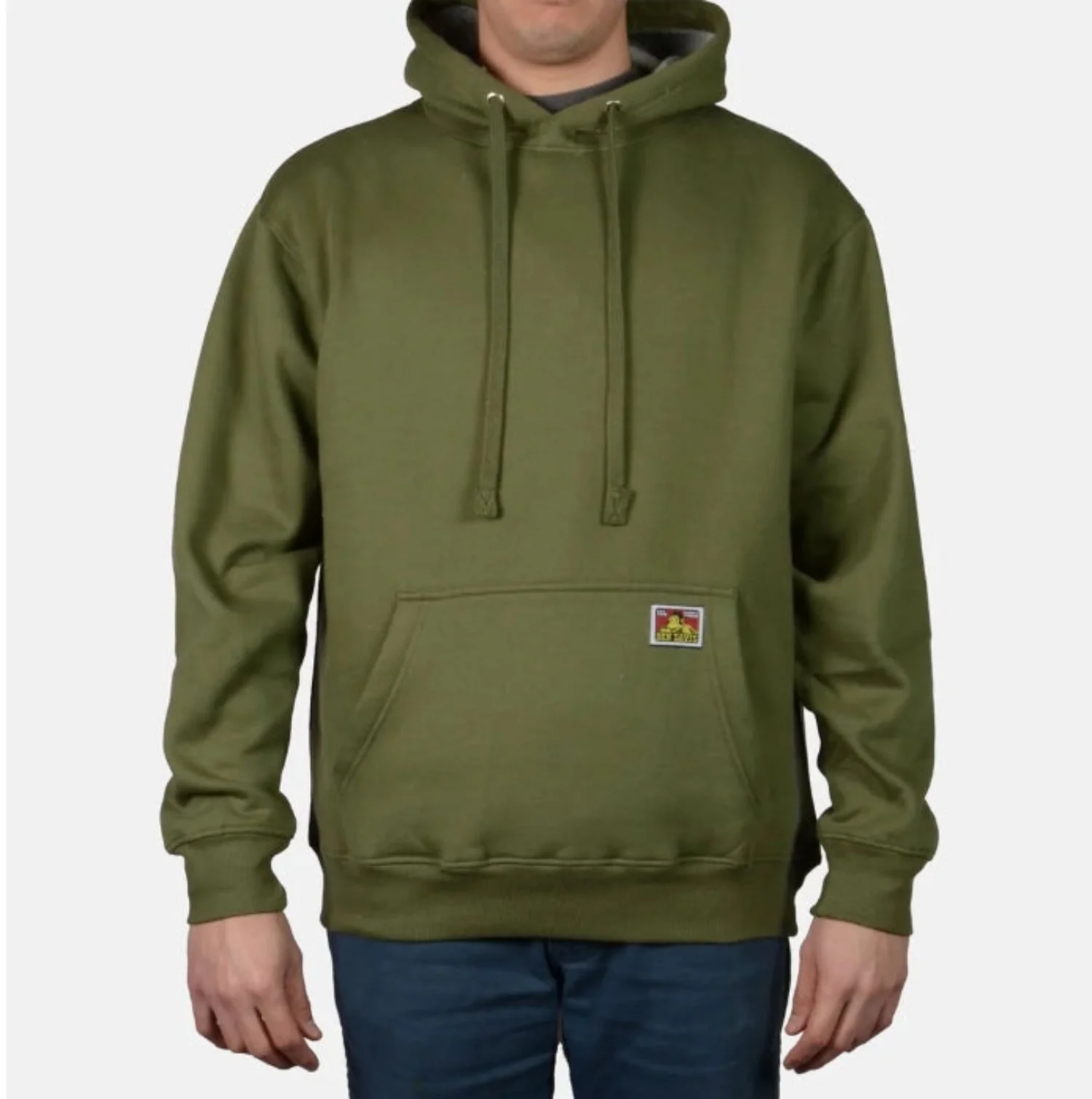 Ben Davis Men's Heavyweight Logo Patch Hoodie