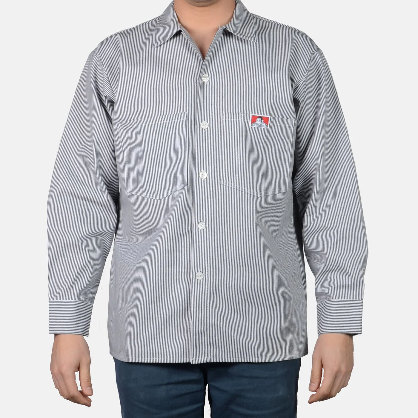 Ben Davis Men's Long Sleeve Button-Down Work Shirt