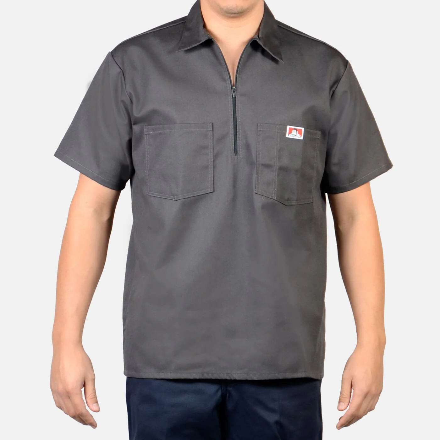Ben Davis Men's Short Sleeve 1/2 Zip Work Shirt