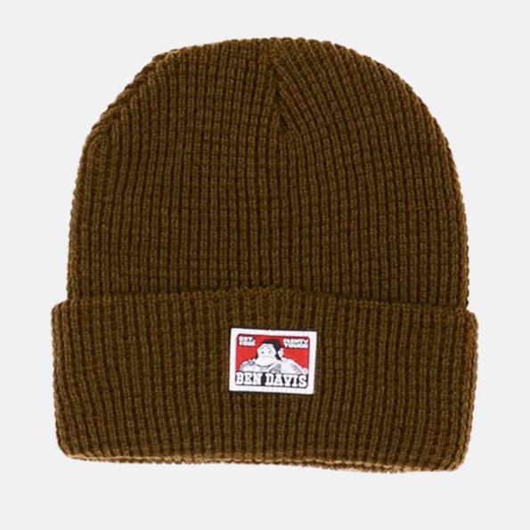 Ben Davis Waffle Knit Logo Patch Cuffed Beanie
