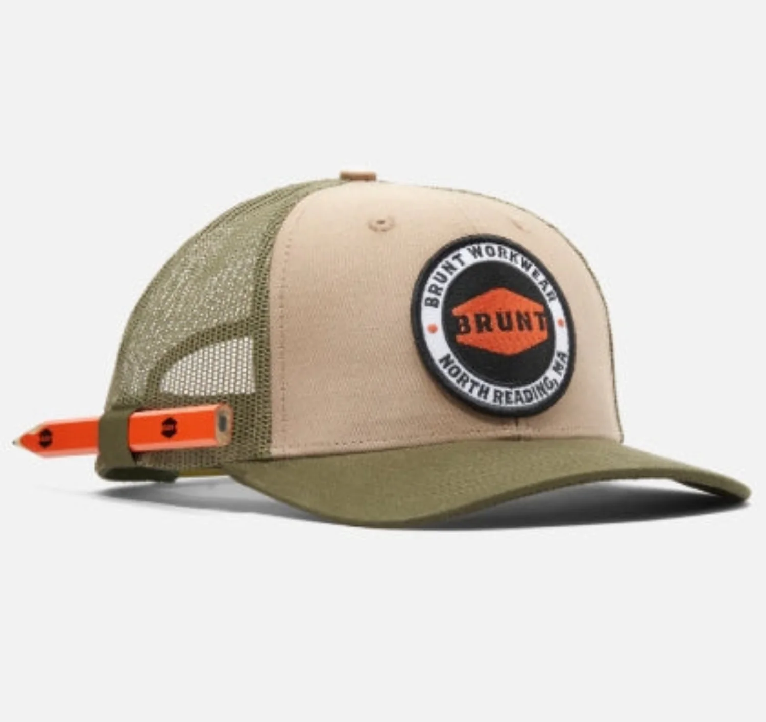 BRUNT Men's Curved Brim Patch Logo Mesh Snapback Cap