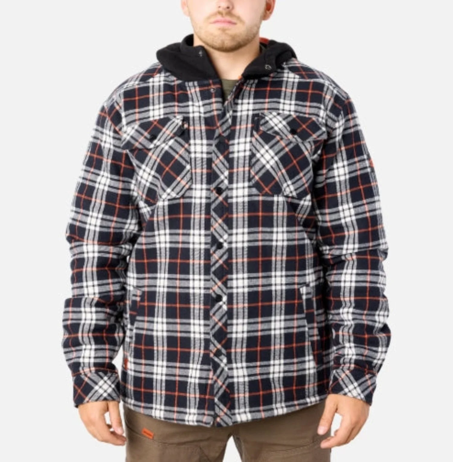 BRUNT Men's The Brunt Heavy Duty Hooded Snap Shirt Jac