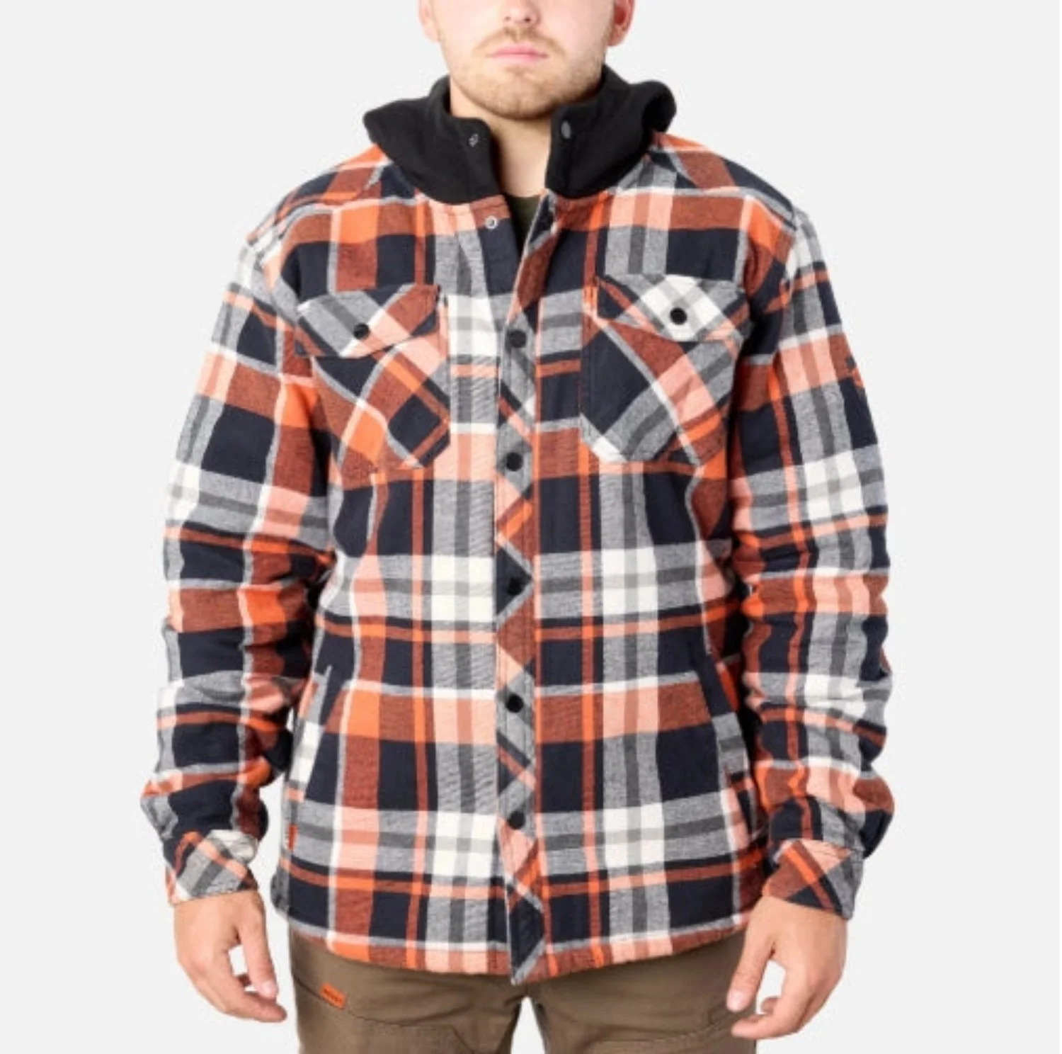 BRUNT Men's The Brunt Heavy Duty Hooded Snap Shirt Jac - Image 6