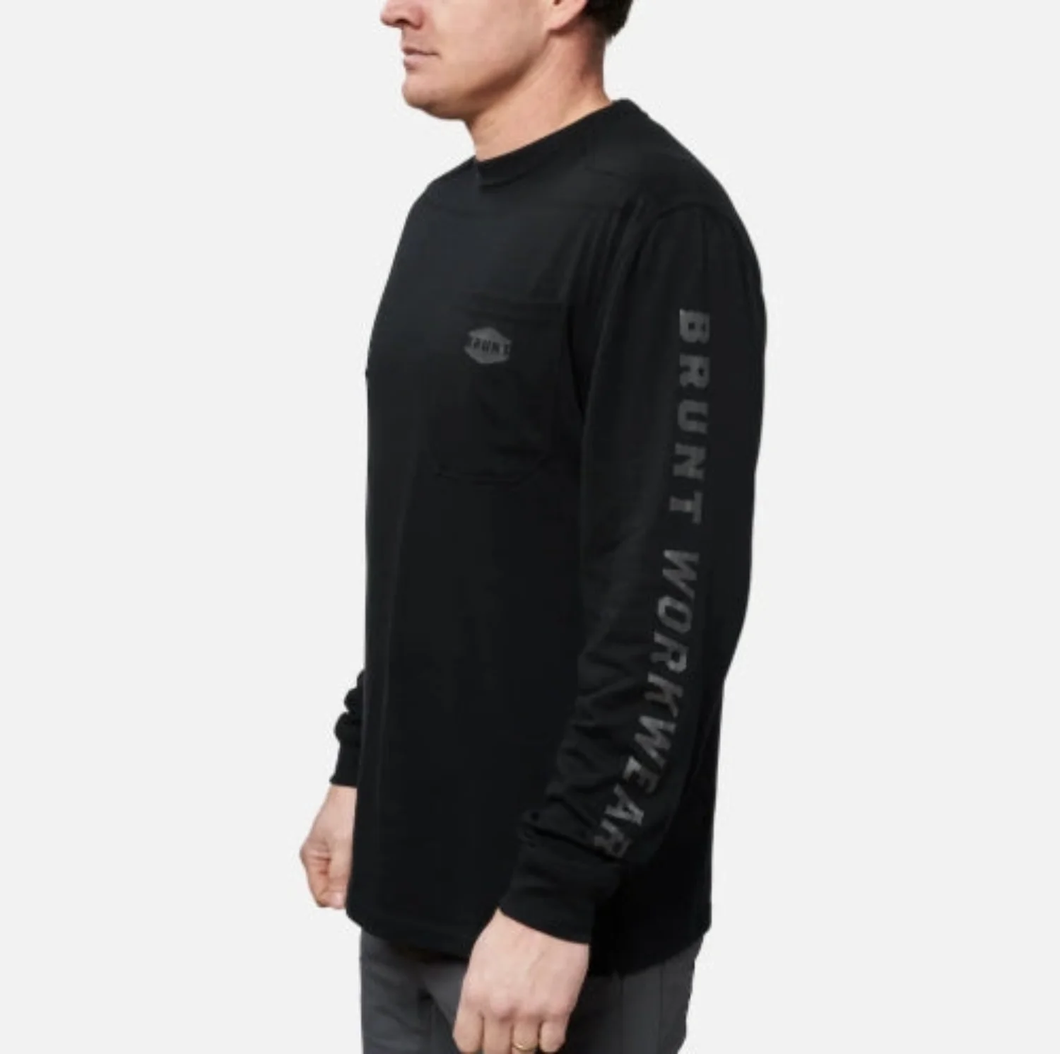 BRUNT Men's The Brunt Utility Pocket Logo Long Short T-Shirt - Image 4