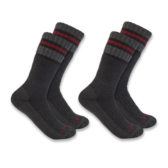 Carhartt Men's Heavyweight Synthetic Wool Blend Boot Sock (2-Pack)